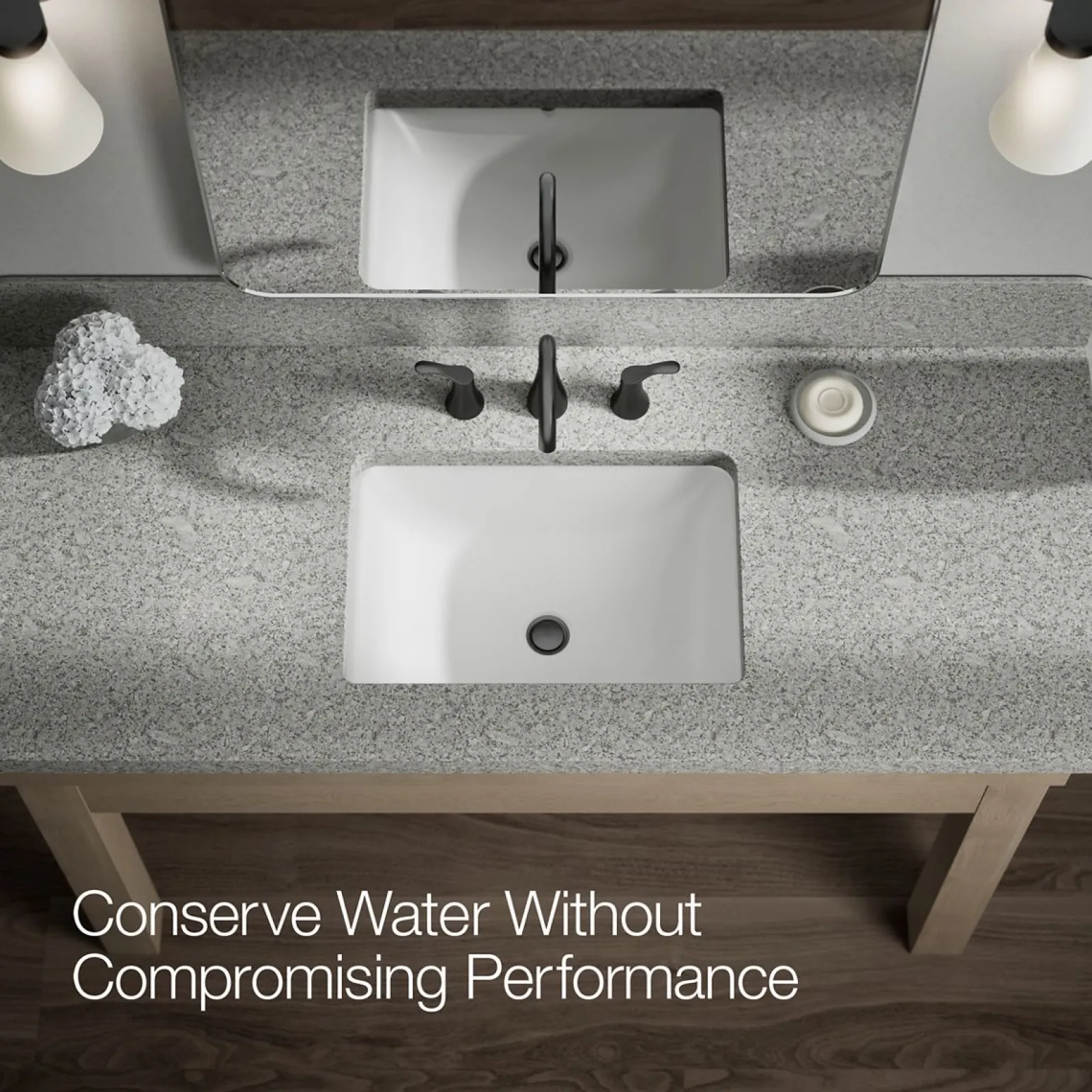 Widespread bathroom sink faucet, 0.5 gpm^Kohler