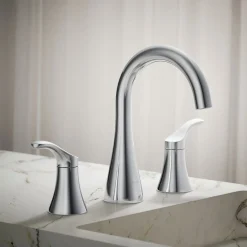Widespread bathroom sink faucet, 0.5 gpm^Kohler
