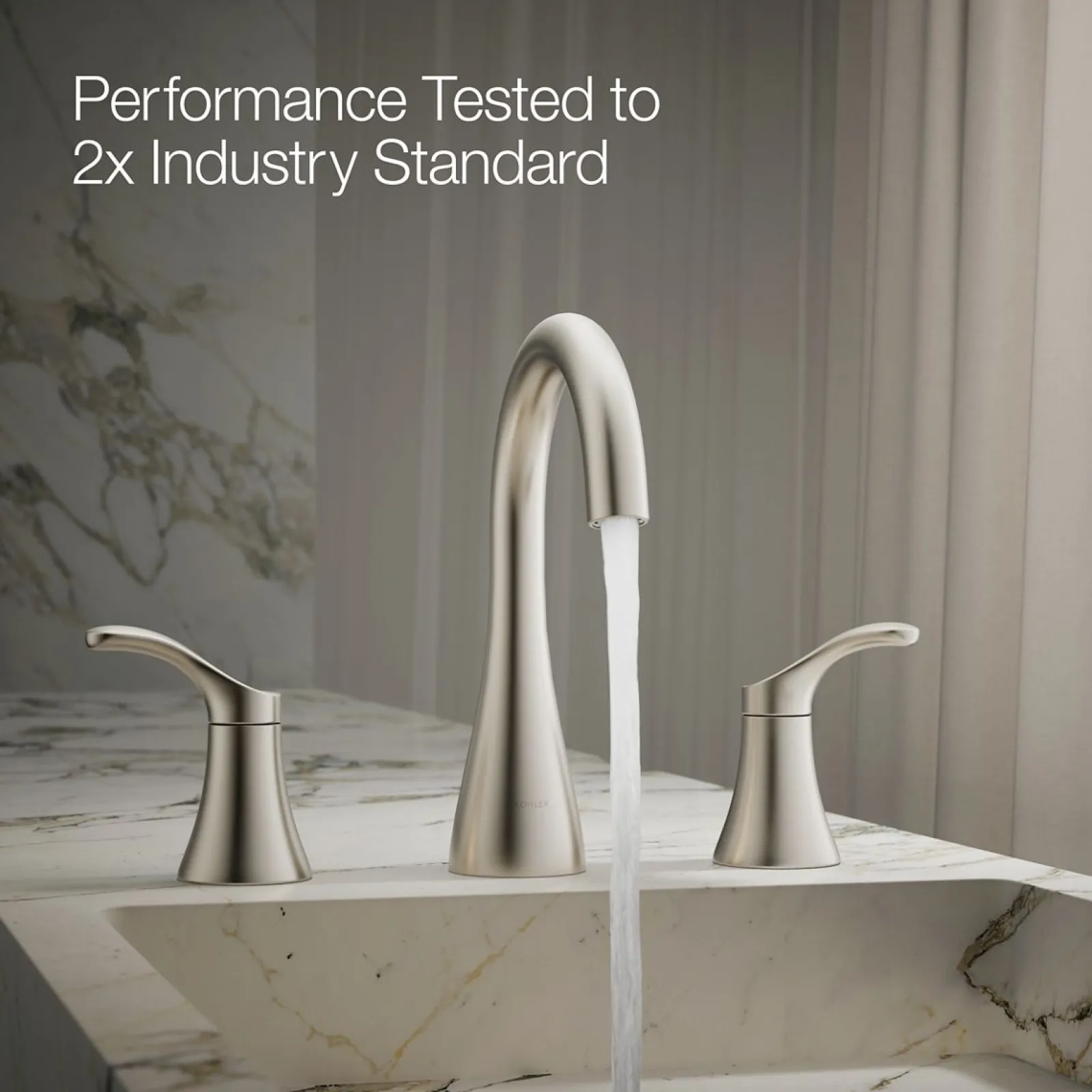 Widespread bathroom sink faucet, 0.5 gpm^Kohler