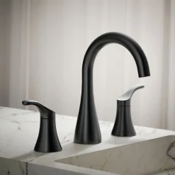 Widespread bathroom sink faucet, 0.5 gpm^Kohler