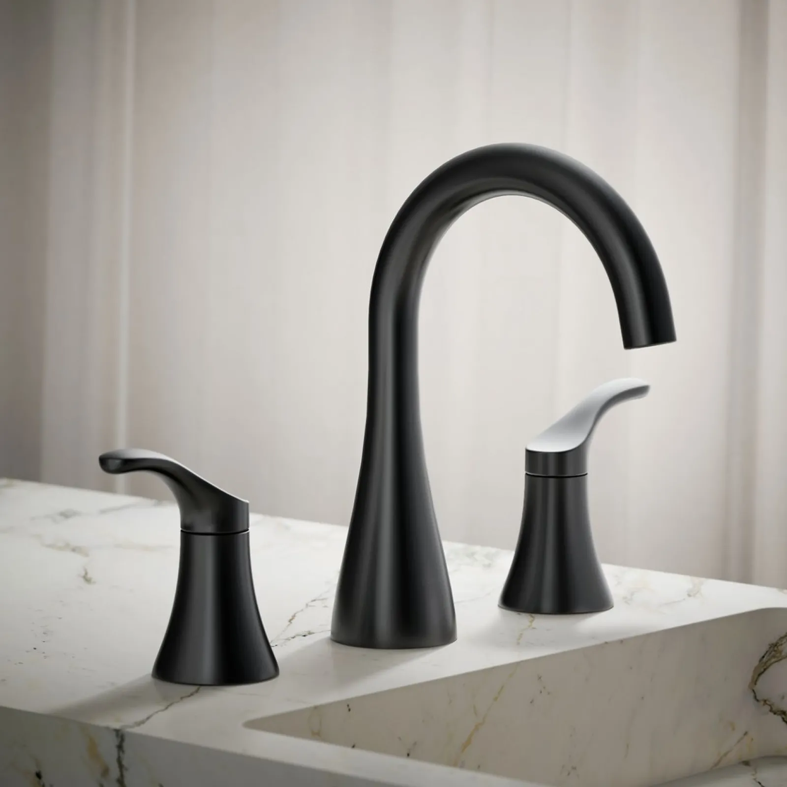 Widespread bathroom sink faucet, 0.5 gpm^Kohler