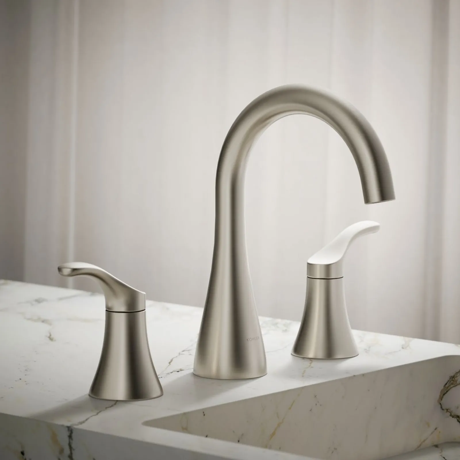 Widespread bathroom sink faucet, 0.5 gpm^Kohler