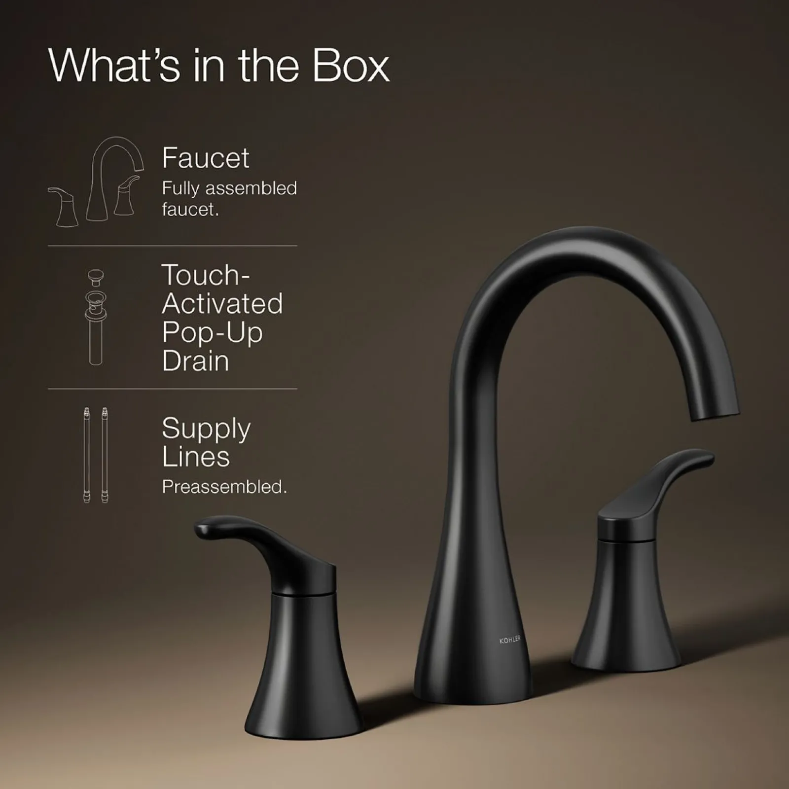 Widespread bathroom sink faucet, 1.2 gpm^Kohler Best