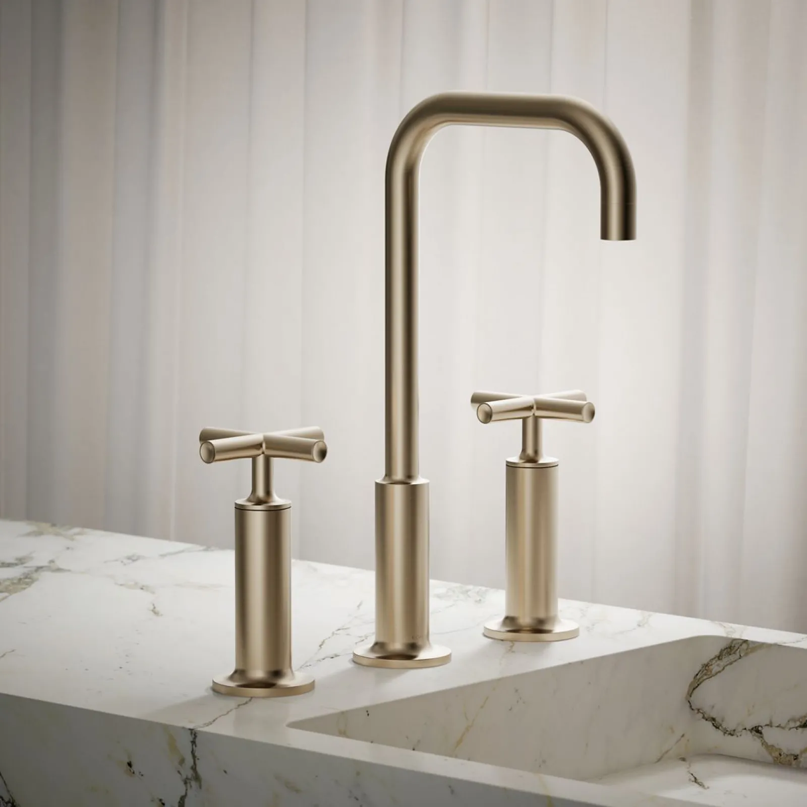 Widespread bathroom sink faucet with Cross handles, 1.2 gpm^Kohler Hot