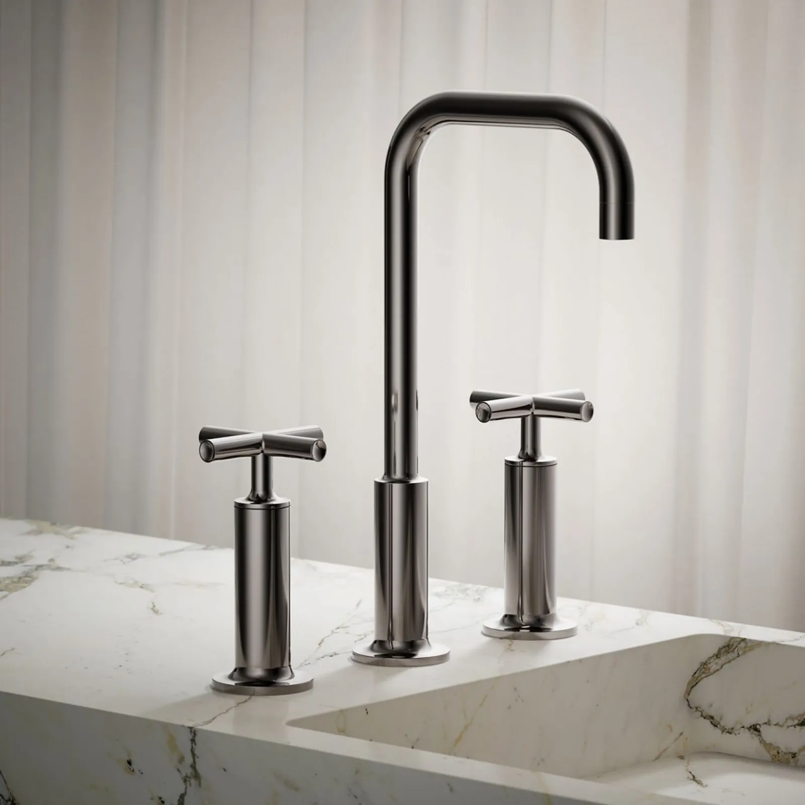 Widespread bathroom sink faucet with Cross handles, 1.2 gpm^Kohler Hot