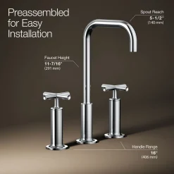 Widespread bathroom sink faucet with Cross handles, 1.2 gpm^Kohler Hot