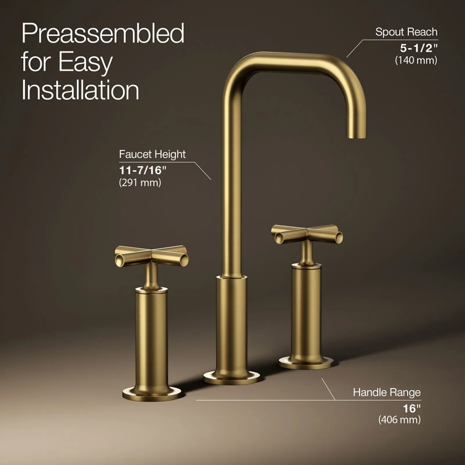Widespread bathroom sink faucet with Cross handles, 1.2 gpm^Kohler Hot