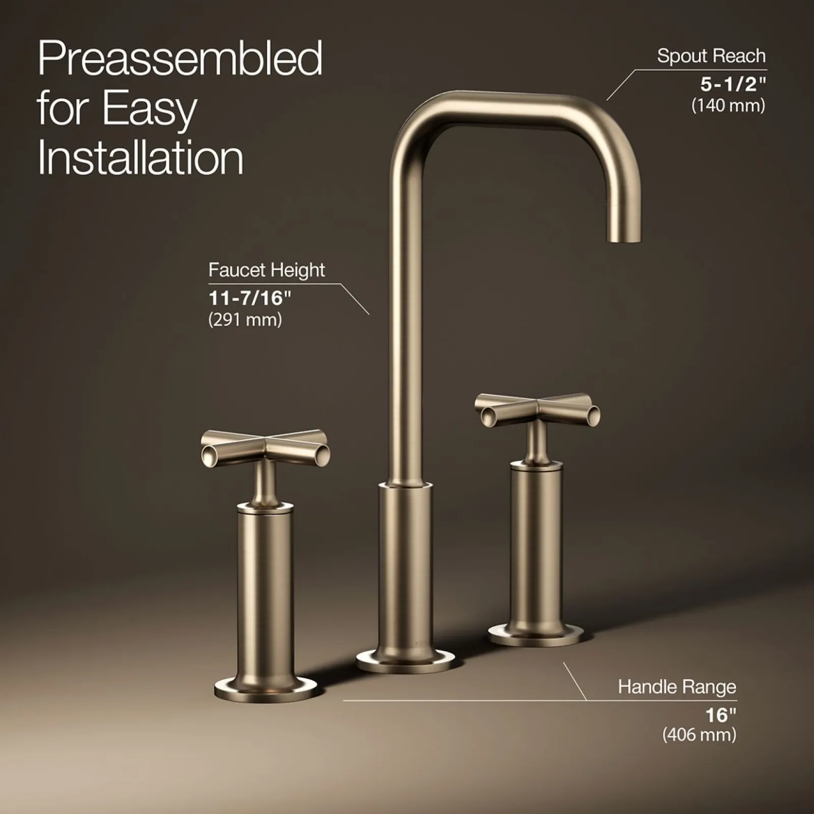 Widespread bathroom sink faucet with Cross handles, 1.2 gpm^Kohler Hot