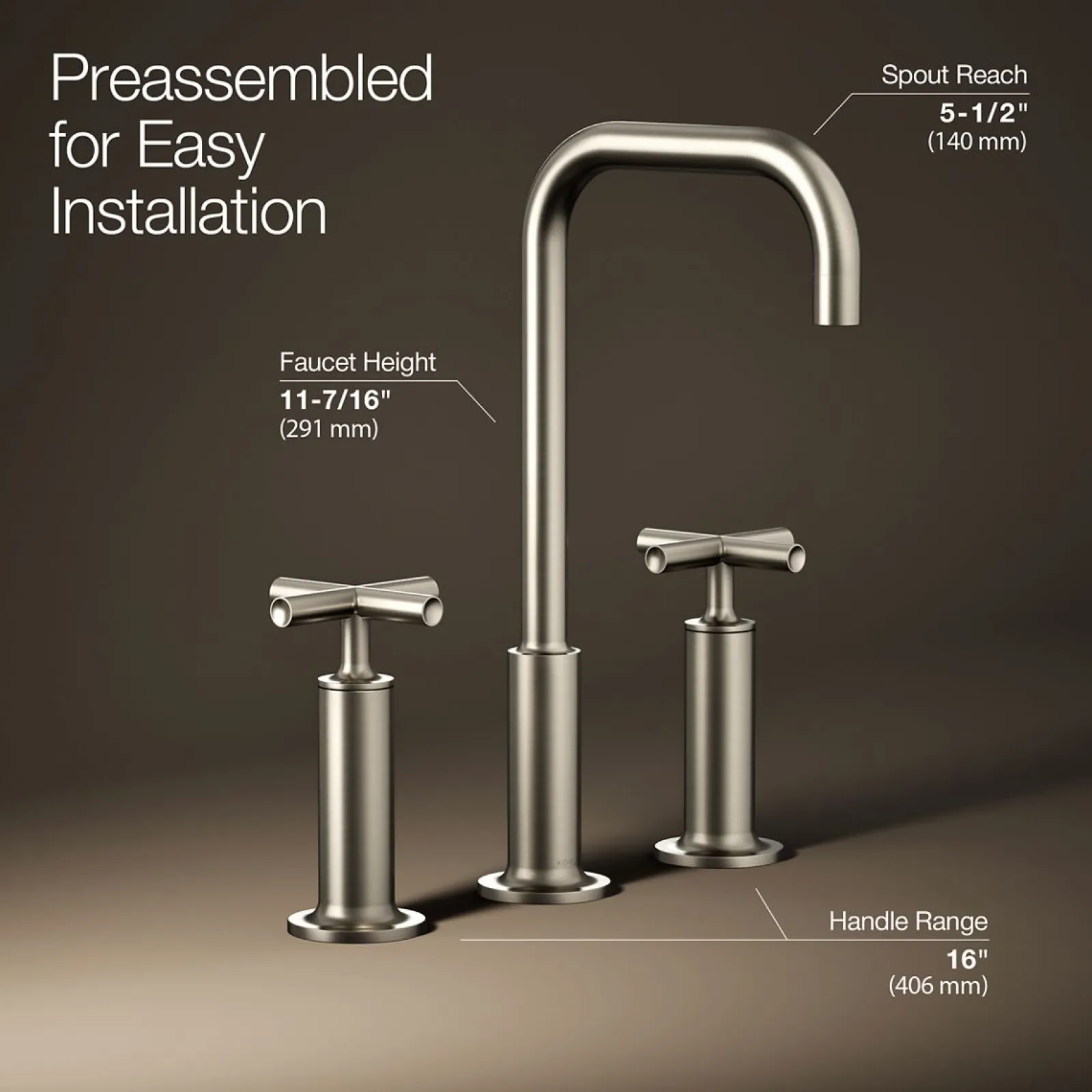 Widespread bathroom sink faucet with Cross handles, 1.2 gpm^Kohler Hot