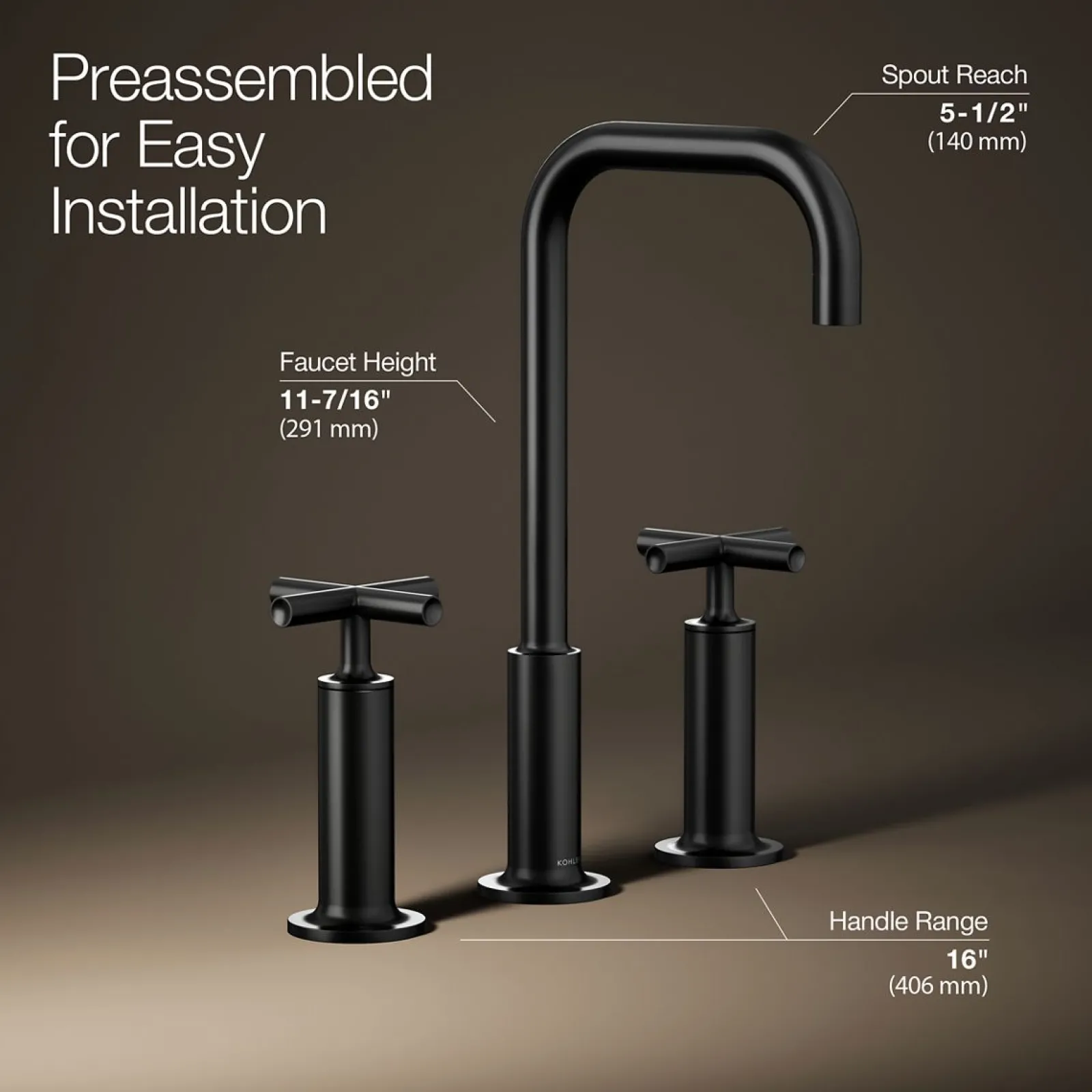 Widespread bathroom sink faucet with Cross handles, 1.2 gpm^Kohler Hot