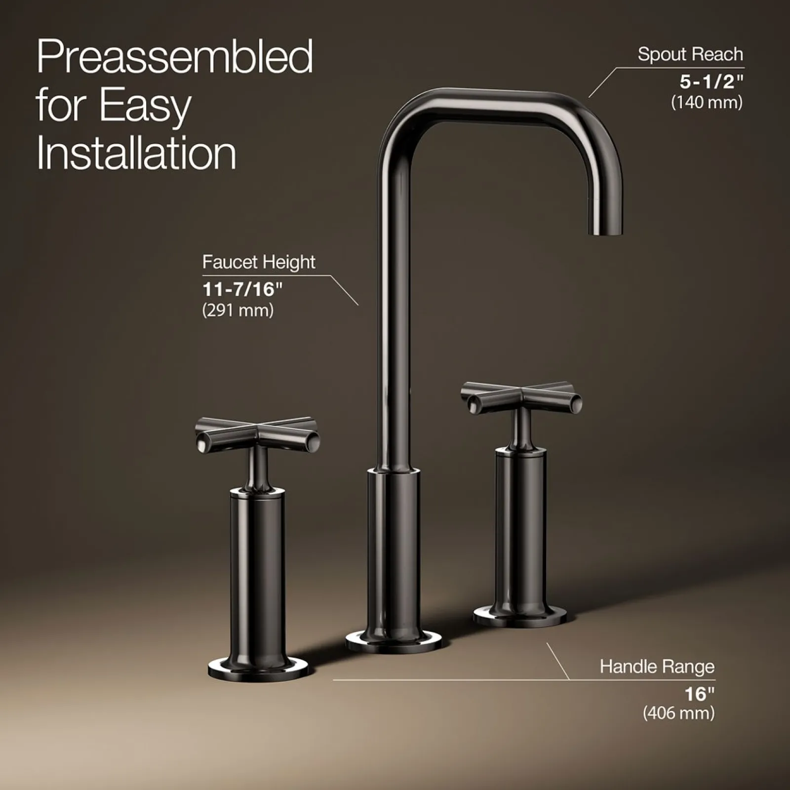 Widespread bathroom sink faucet with Cross handles, 1.2 gpm^Kohler Hot