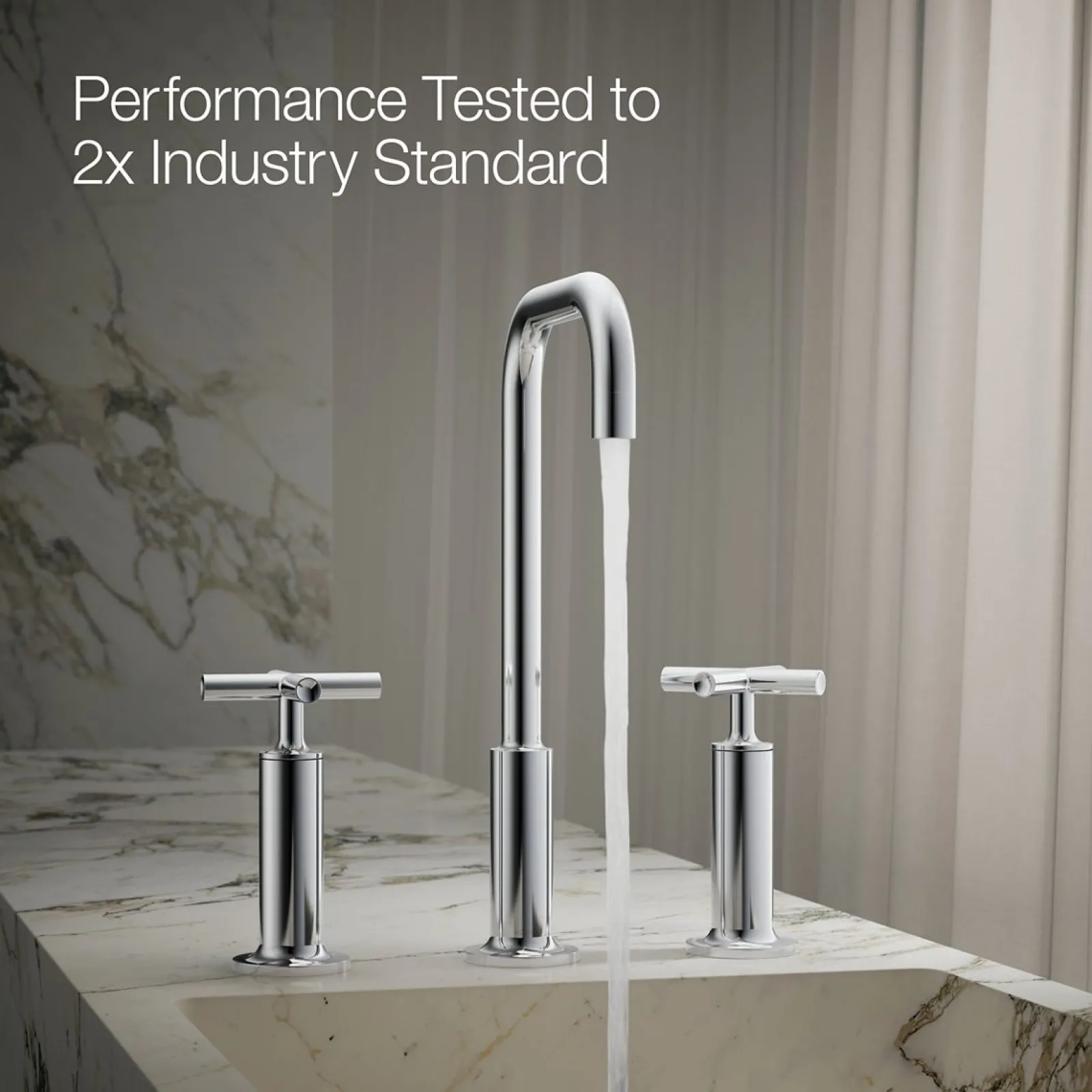 Widespread bathroom sink faucet with Cross handles, 1.2 gpm^Kohler Hot
