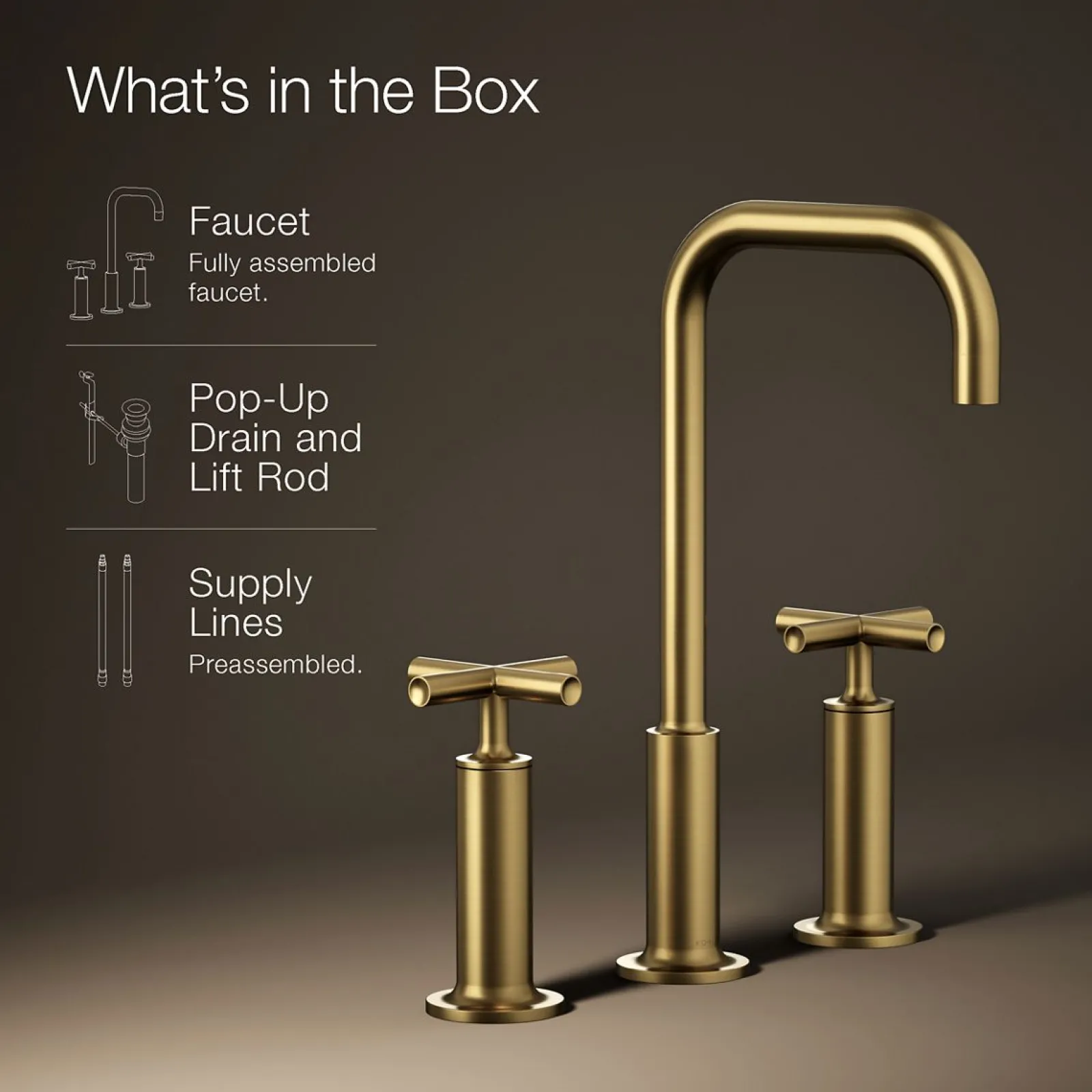 Widespread bathroom sink faucet with Cross handles, 1.2 gpm^Kohler Hot