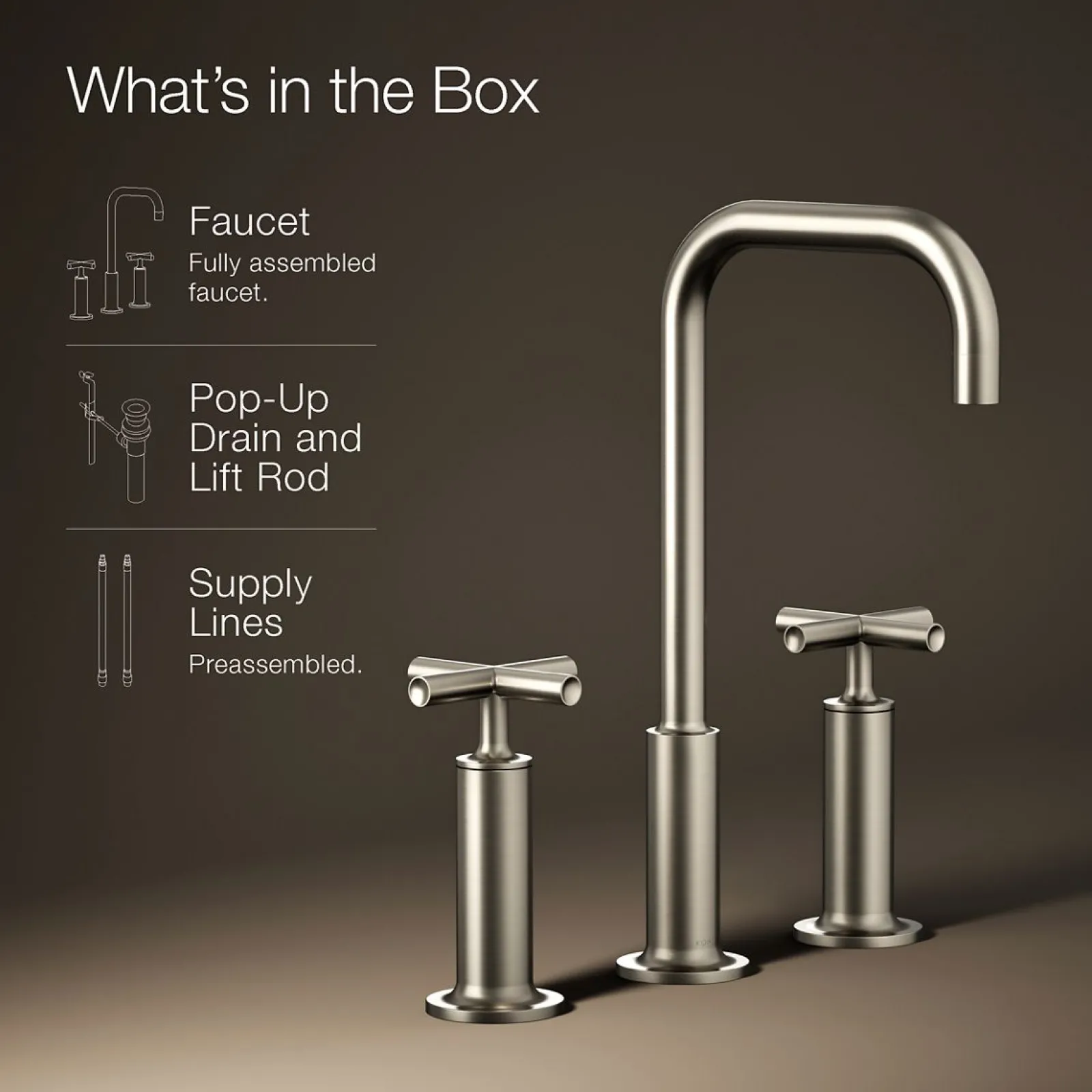 Widespread bathroom sink faucet with Cross handles, 1.2 gpm^Kohler Hot