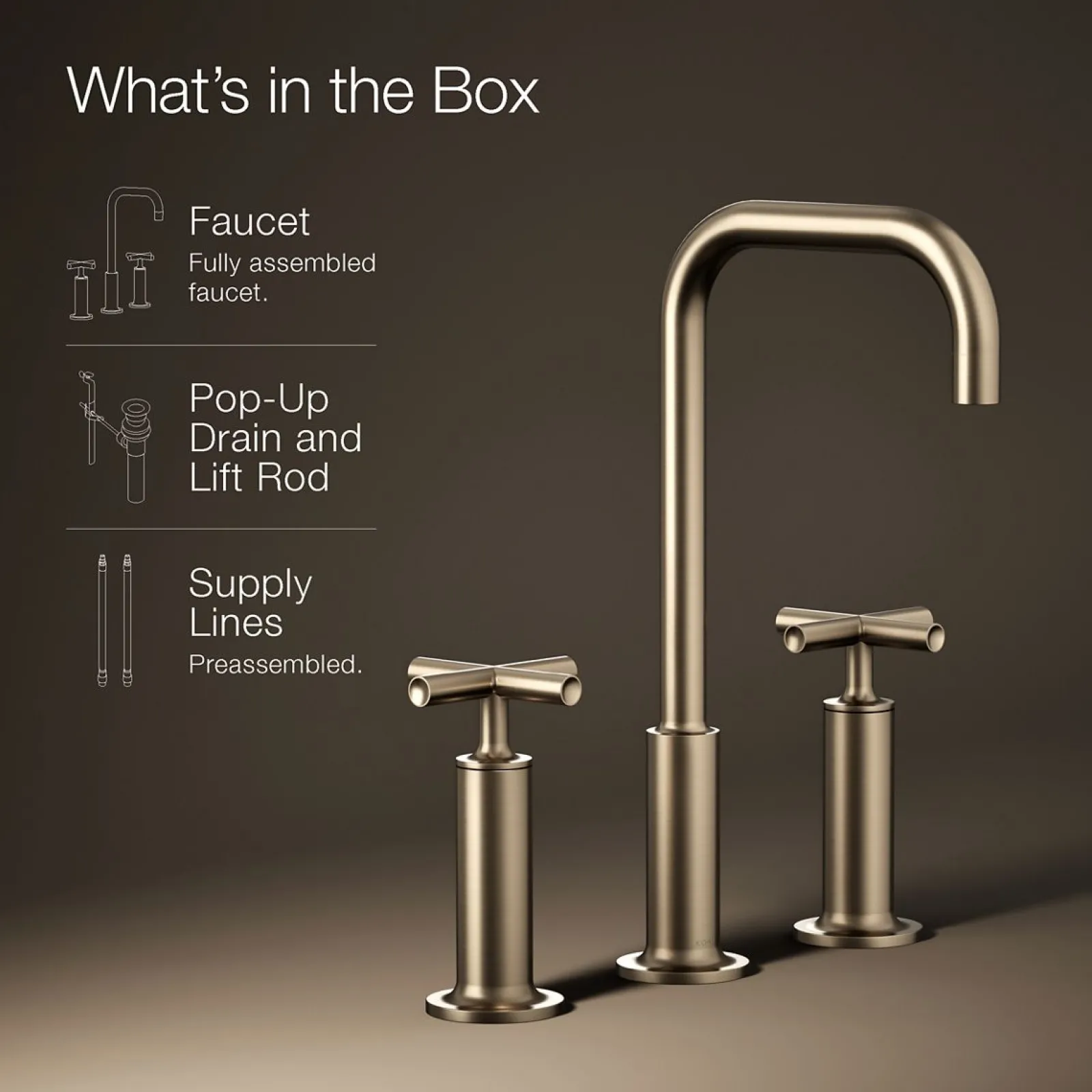Widespread bathroom sink faucet with Cross handles, 1.2 gpm^Kohler Hot