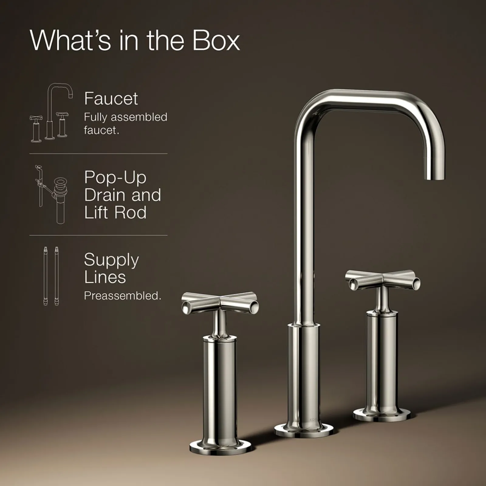 Widespread bathroom sink faucet with Cross handles, 1.2 gpm^Kohler Hot