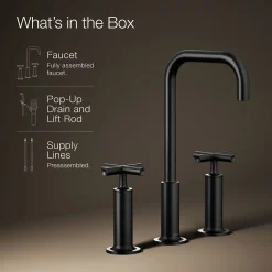 Widespread bathroom sink faucet with Cross handles, 1.2 gpm^Kohler Hot