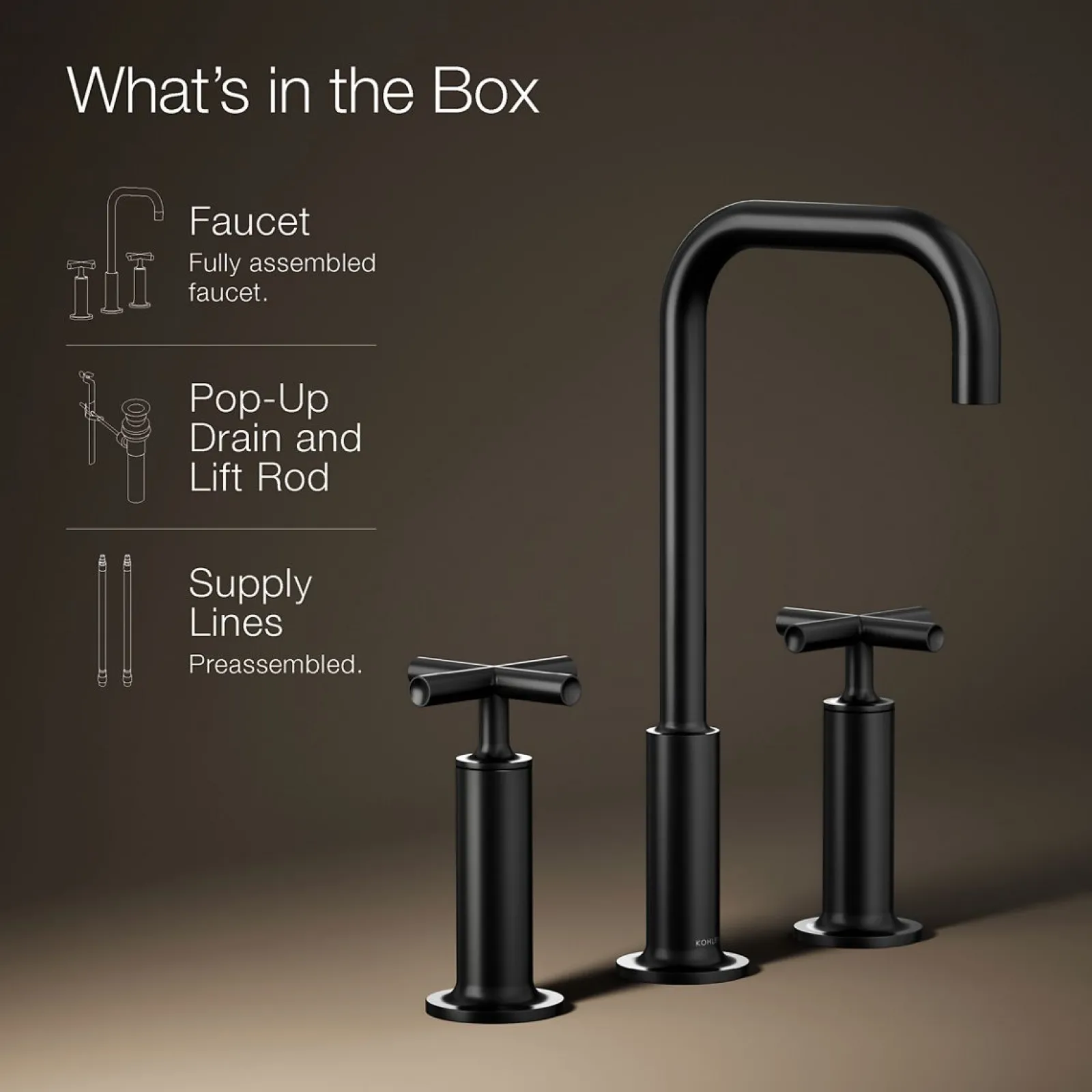 Widespread bathroom sink faucet with Cross handles, 1.2 gpm^Kohler Hot