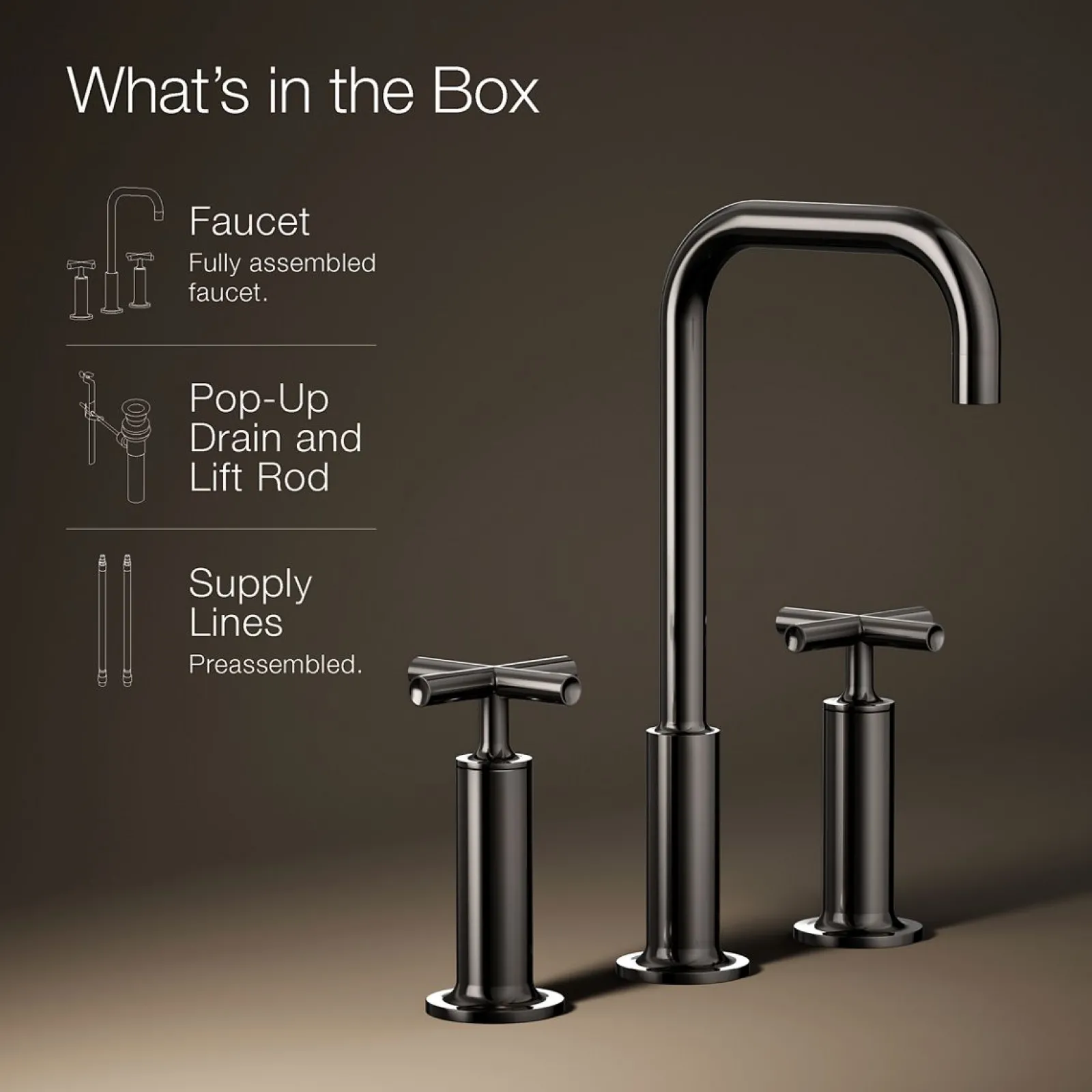 Widespread bathroom sink faucet with Cross handles, 1.2 gpm^Kohler Hot
