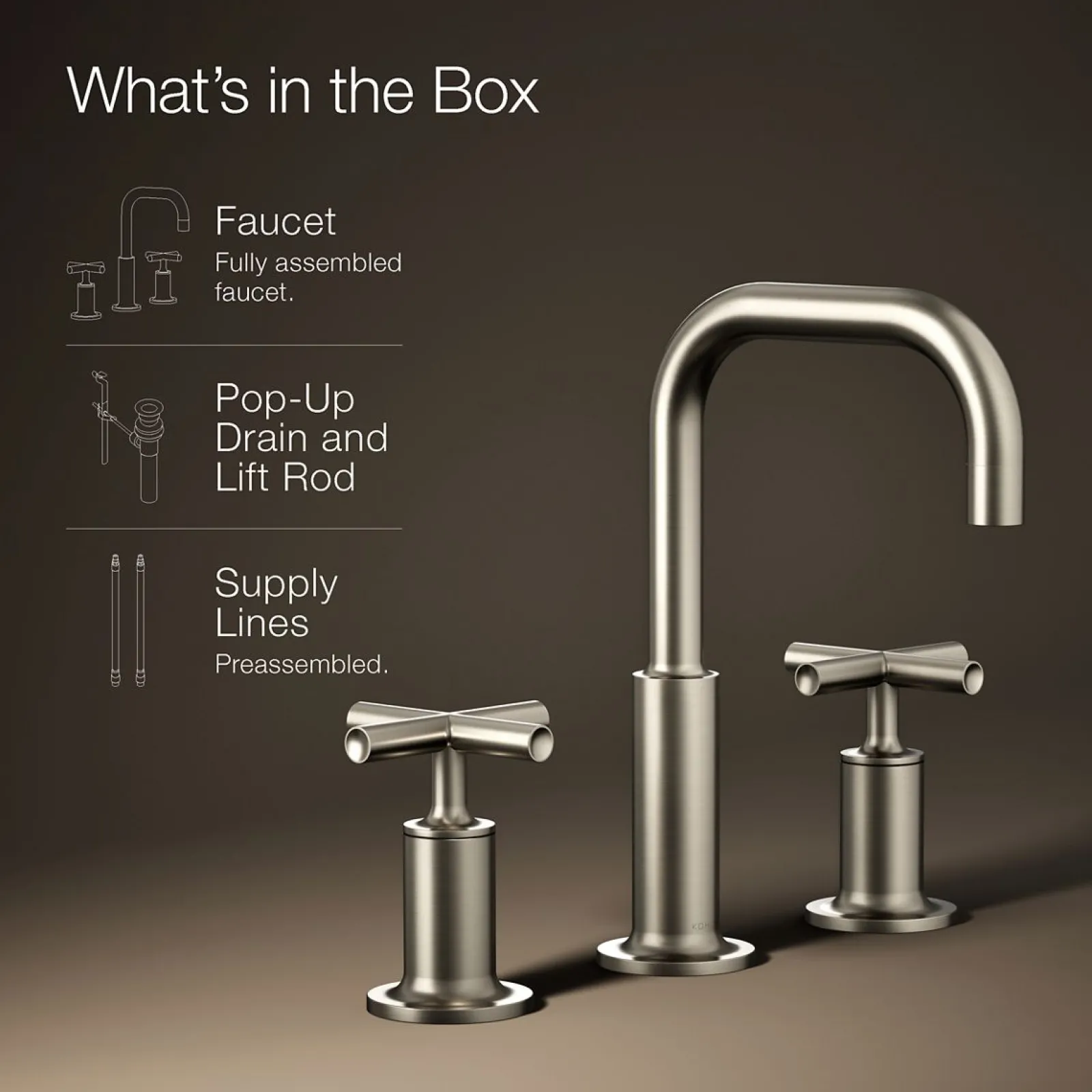Widespread bathroom sink faucet with Cross handles, 1.2 gpm^Kohler Clearance