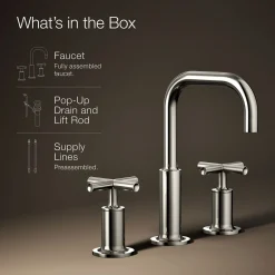 Widespread bathroom sink faucet with Cross handles, 1.2 gpm^Kohler Clearance