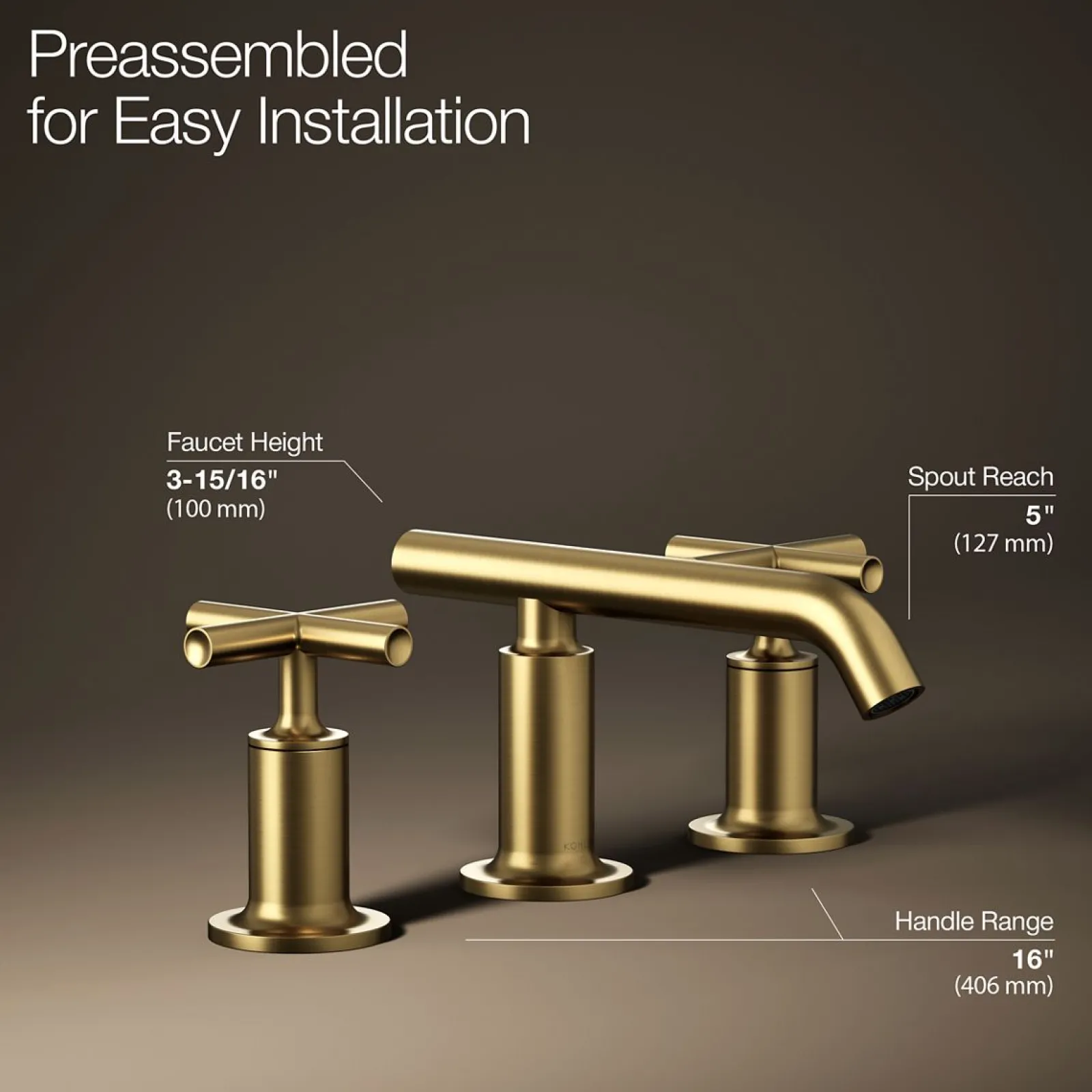 Widespread bathroom sink faucet with Cross handles, 1.2 gpm^Kohler Best
