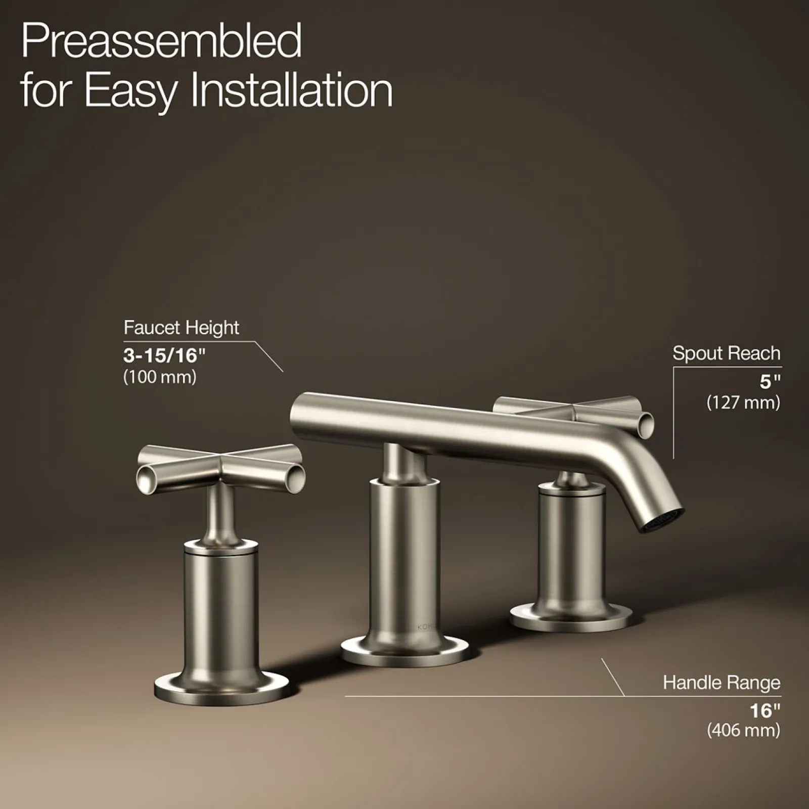 Widespread bathroom sink faucet with Cross handles, 1.2 gpm^Kohler Best