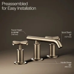 Widespread bathroom sink faucet with Cross handles, 1.2 gpm^Kohler Best