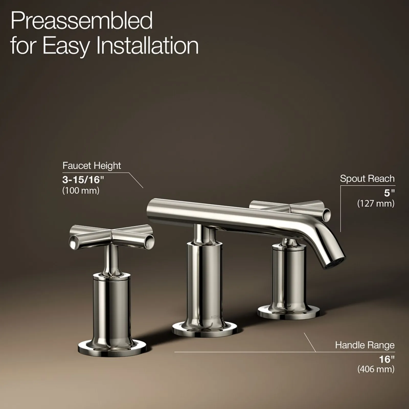 Widespread bathroom sink faucet with Cross handles, 1.2 gpm^Kohler Best
