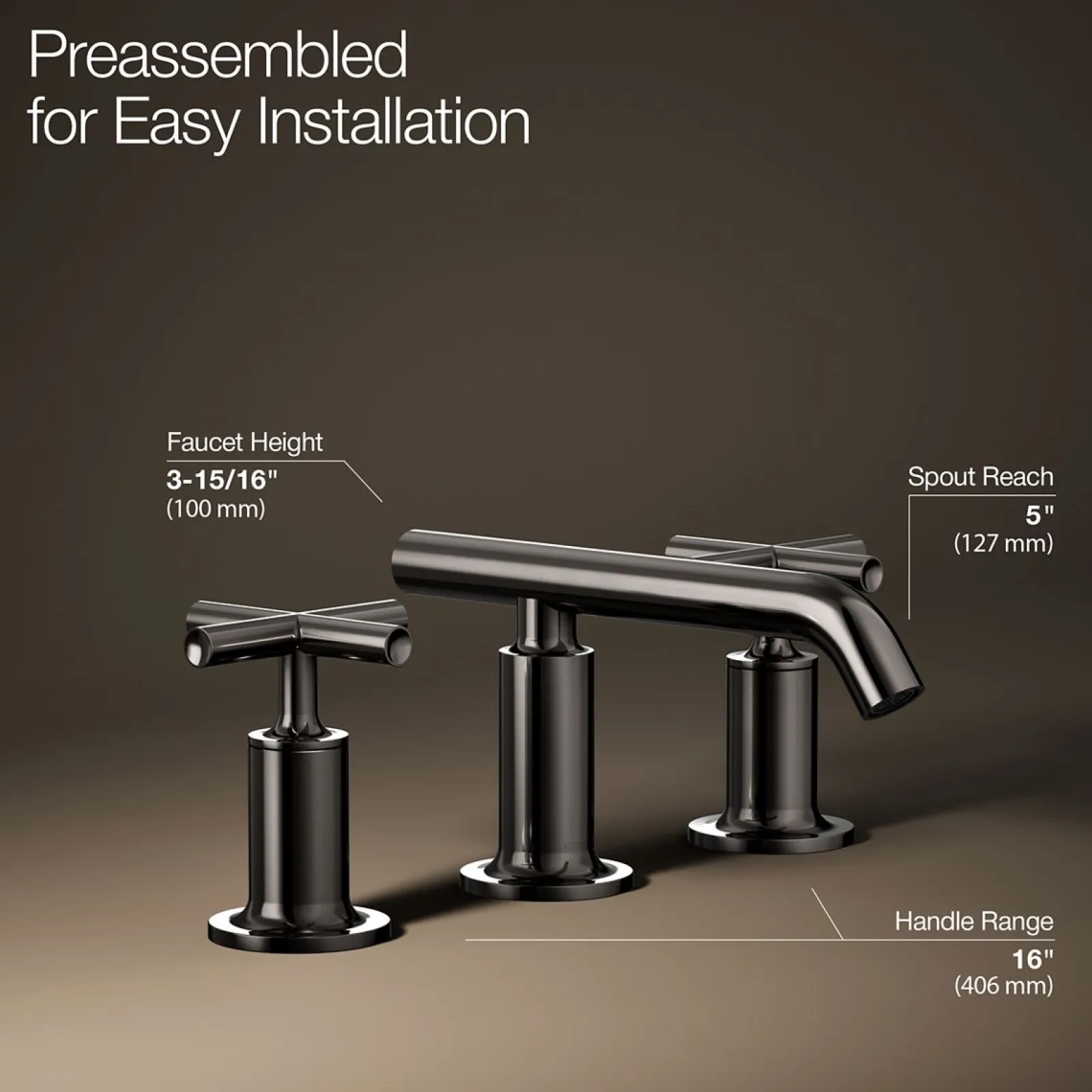 Widespread bathroom sink faucet with Cross handles, 1.2 gpm^Kohler Best