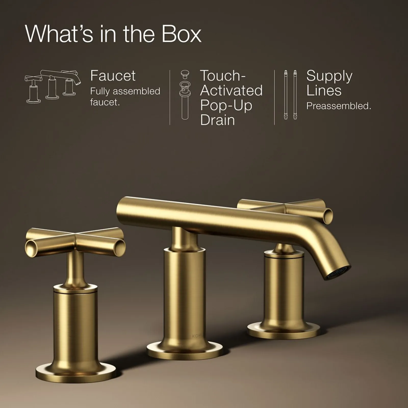 Widespread bathroom sink faucet with Cross handles, 1.2 gpm^Kohler Best