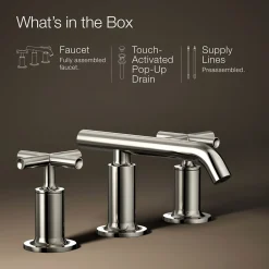 Widespread bathroom sink faucet with Cross handles, 1.2 gpm^Kohler Best
