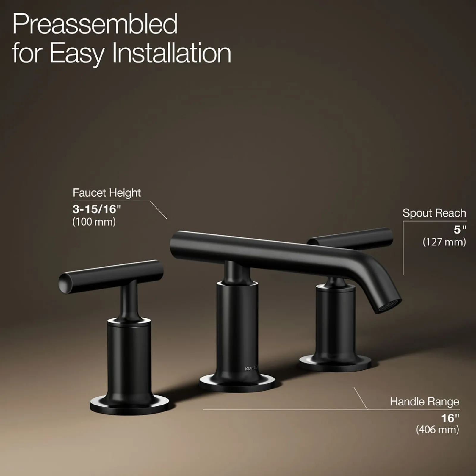 Widespread bathroom sink faucet with Lever handles, 1.2 gpm^Kohler