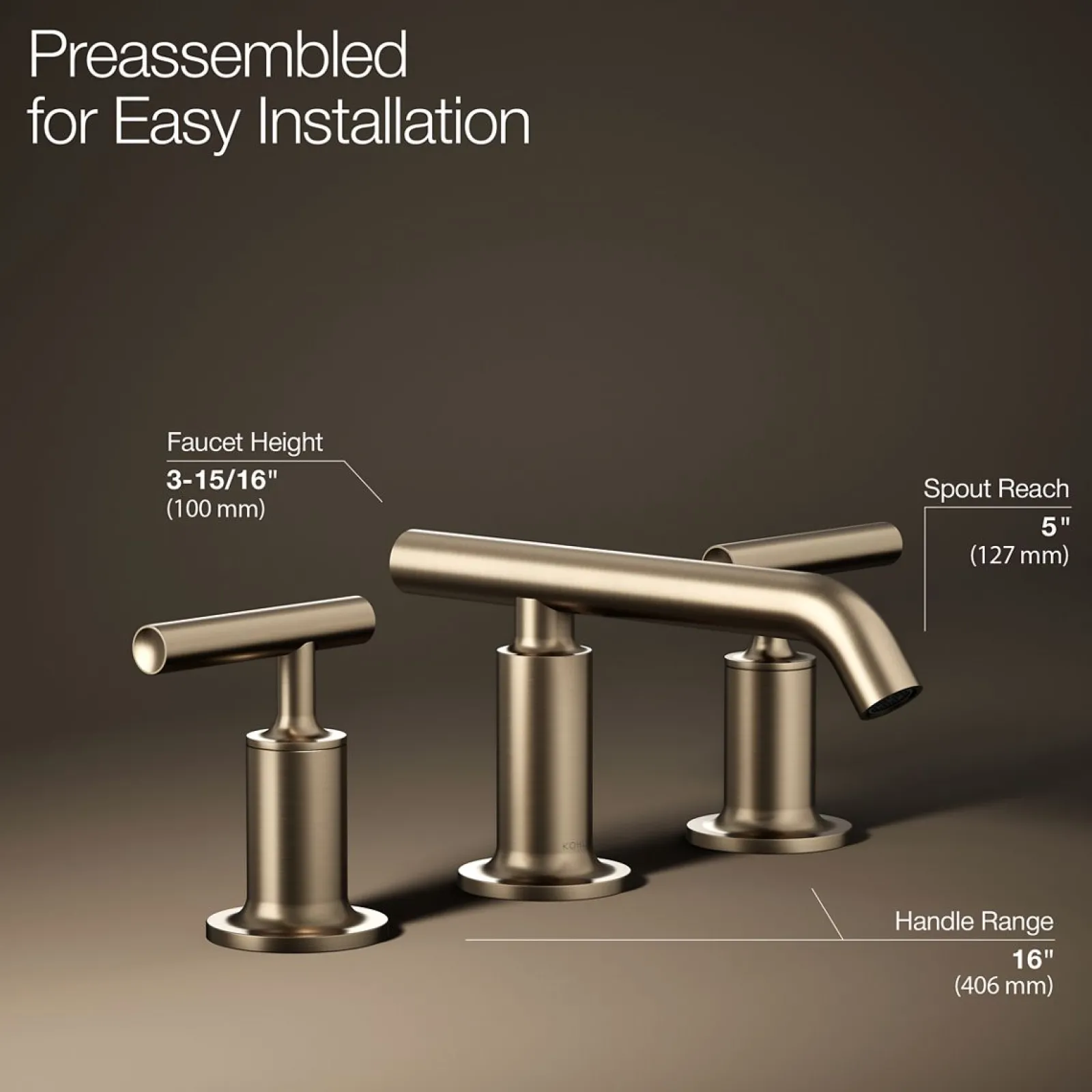 Widespread bathroom sink faucet with Lever handles, 1.2 gpm^Kohler