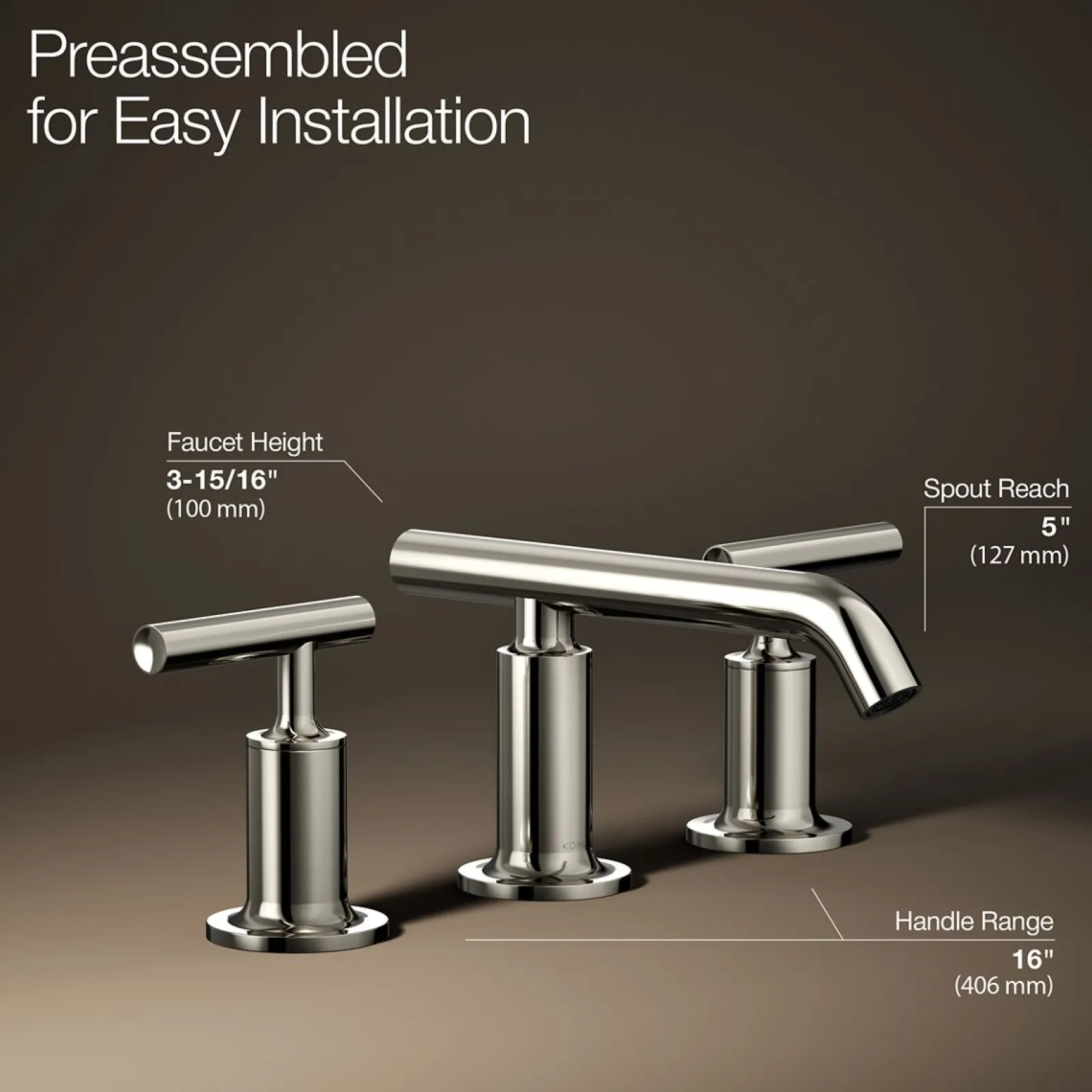 Widespread bathroom sink faucet with Lever handles, 1.2 gpm^Kohler