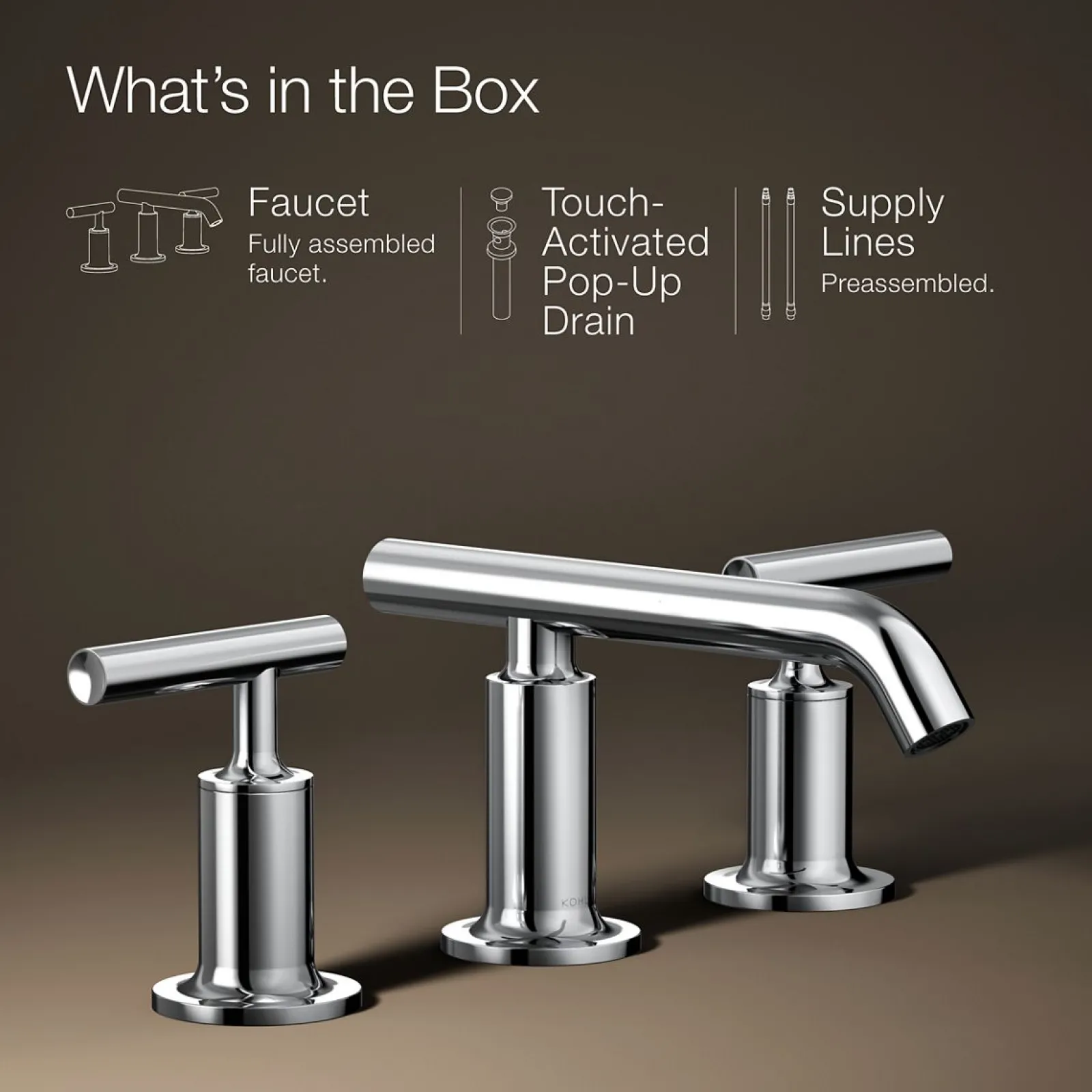 Widespread bathroom sink faucet with Lever handles, 1.2 gpm^Kohler