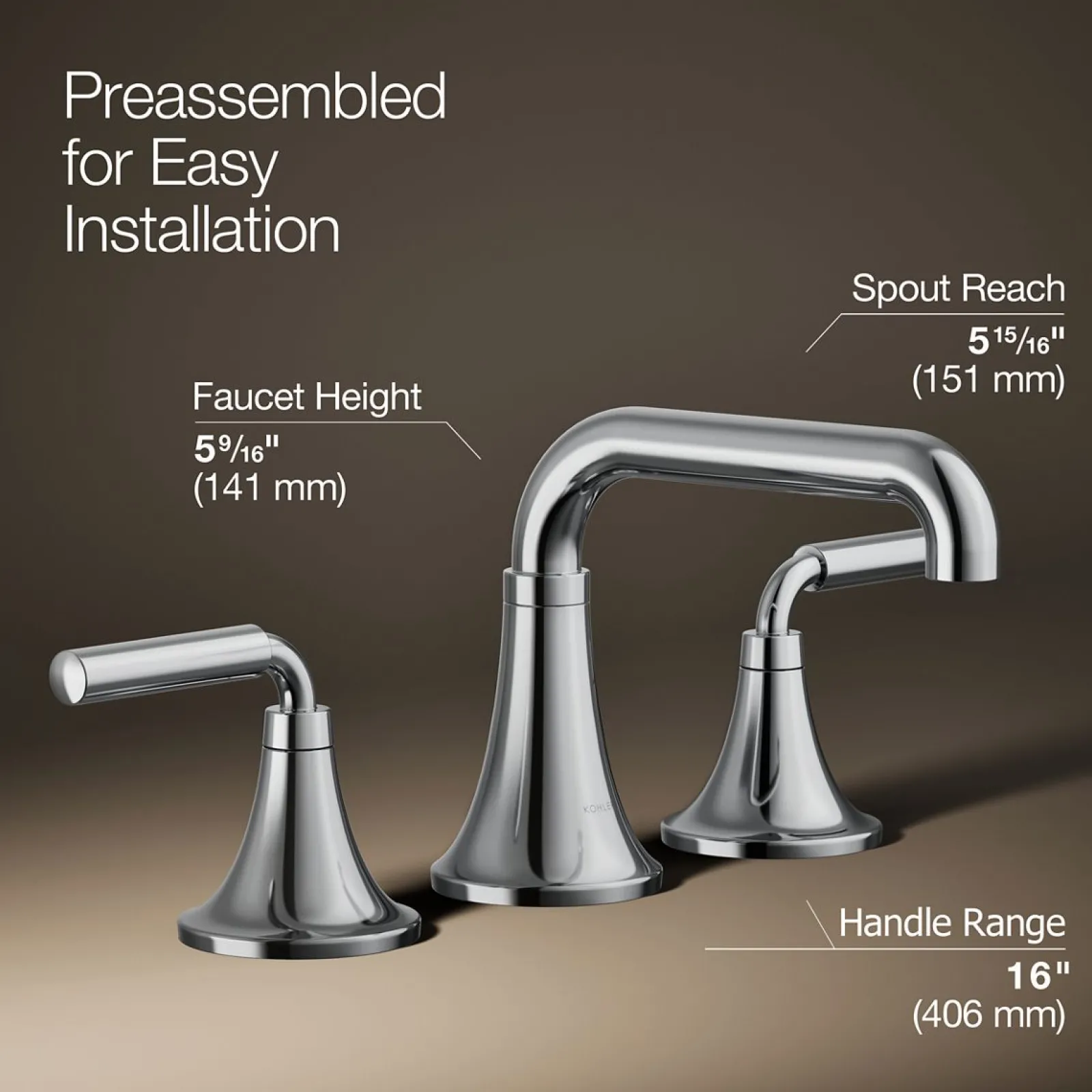 Widespread bathroom sink faucet, 0.5 gpm^Kohler Sale