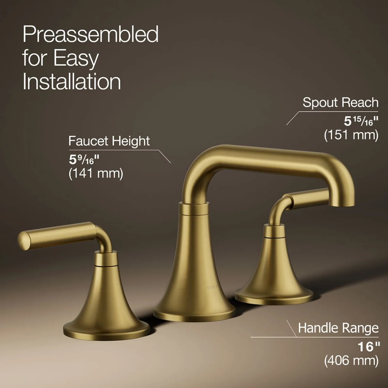 Widespread bathroom sink faucet, 0.5 gpm^Kohler Sale