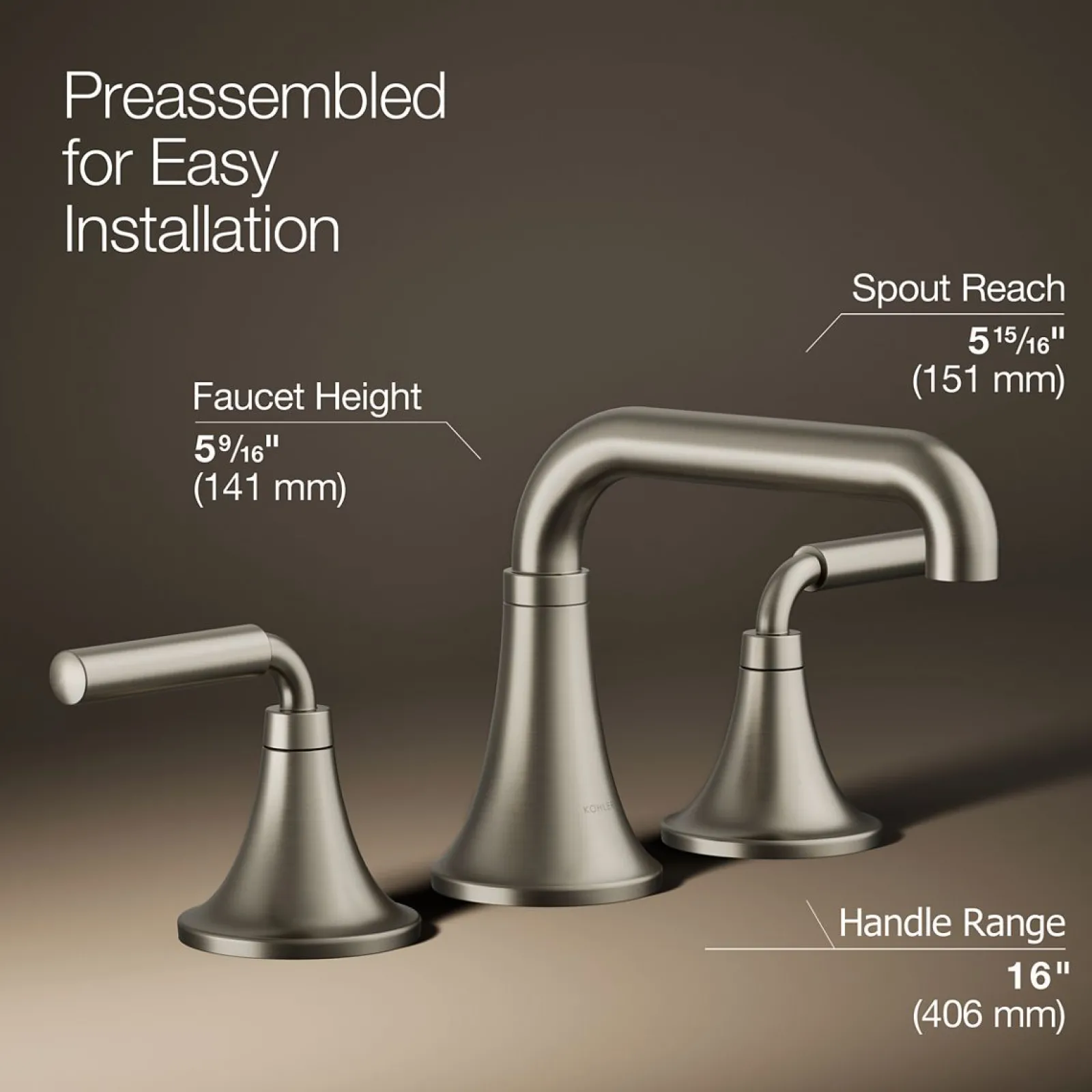 Widespread bathroom sink faucet, 0.5 gpm^Kohler Sale