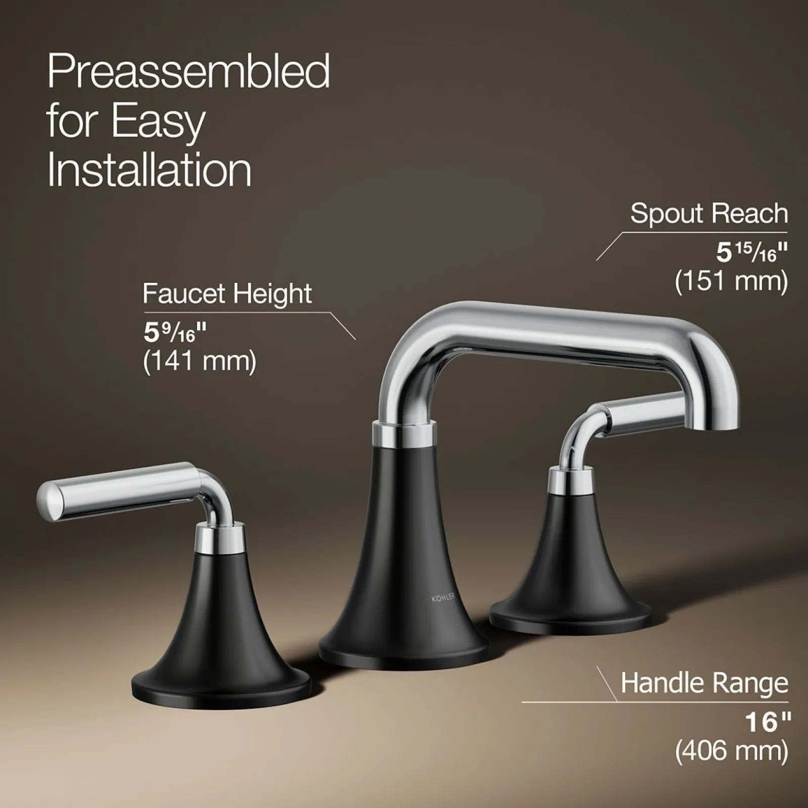 Widespread bathroom sink faucet, 0.5 gpm^Kohler Sale