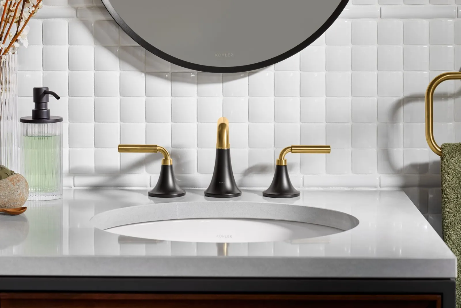 Widespread bathroom sink faucet, 0.5 gpm^Kohler Sale