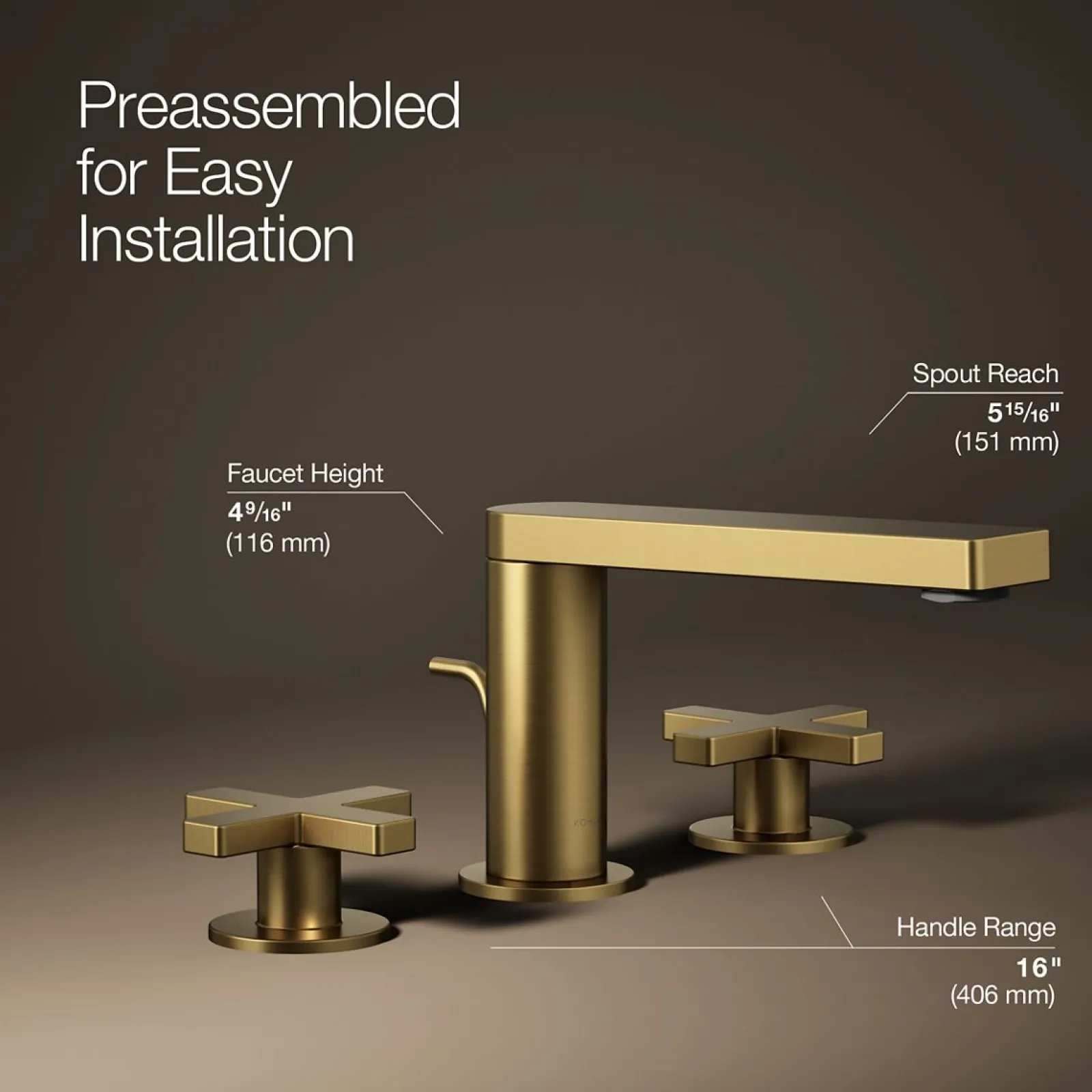 Widespread bathroom sink faucet with Cross handles, 1.2 gpm^Kohler Sale