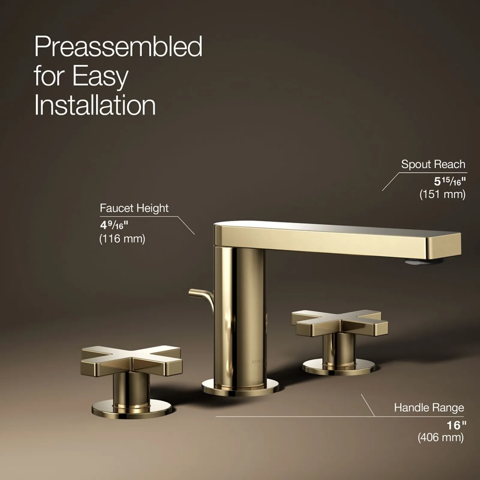 Widespread bathroom sink faucet with Cross handles, 1.2 gpm^Kohler Sale