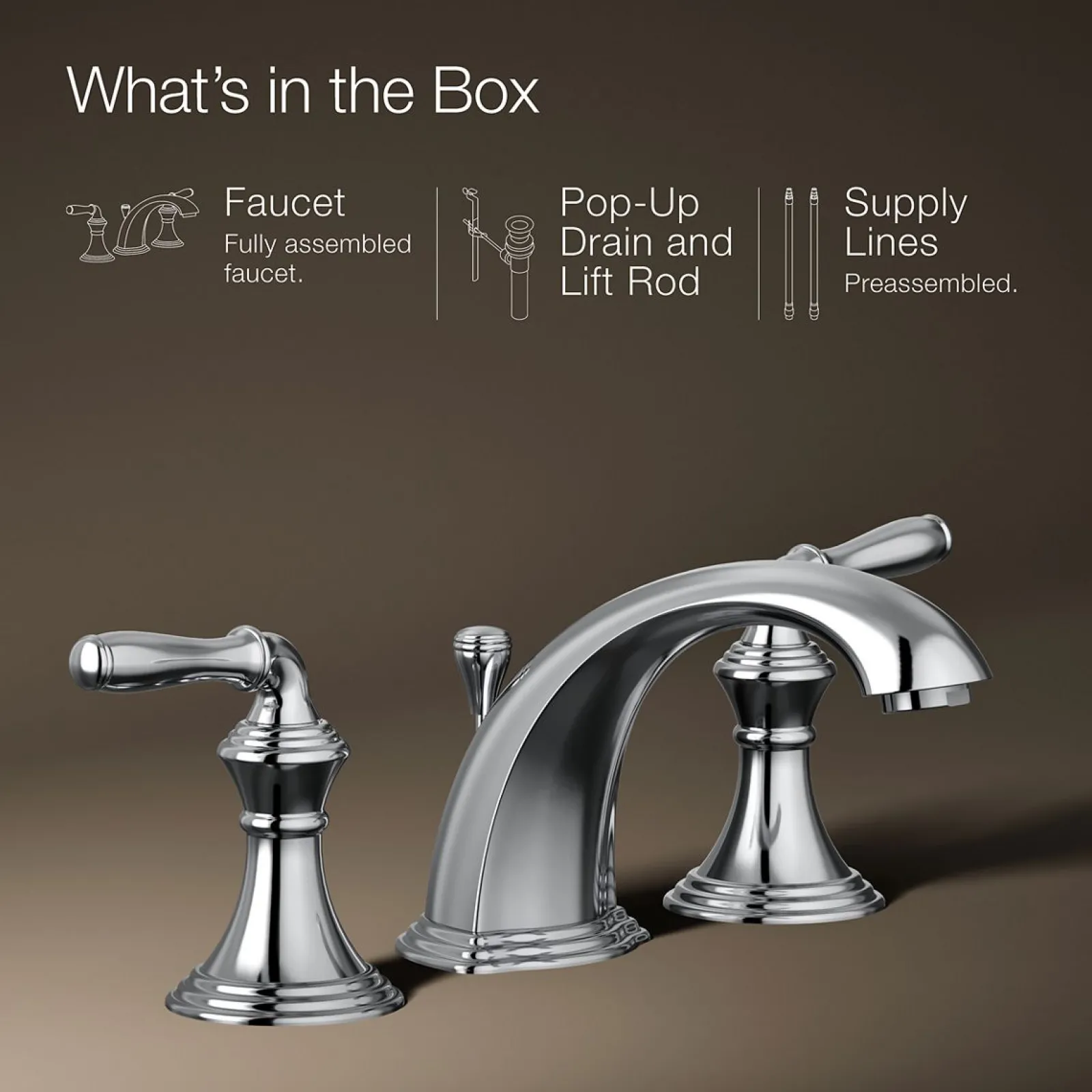 Widespread bathroom sink faucet, 1.2 gpm^Kohler New