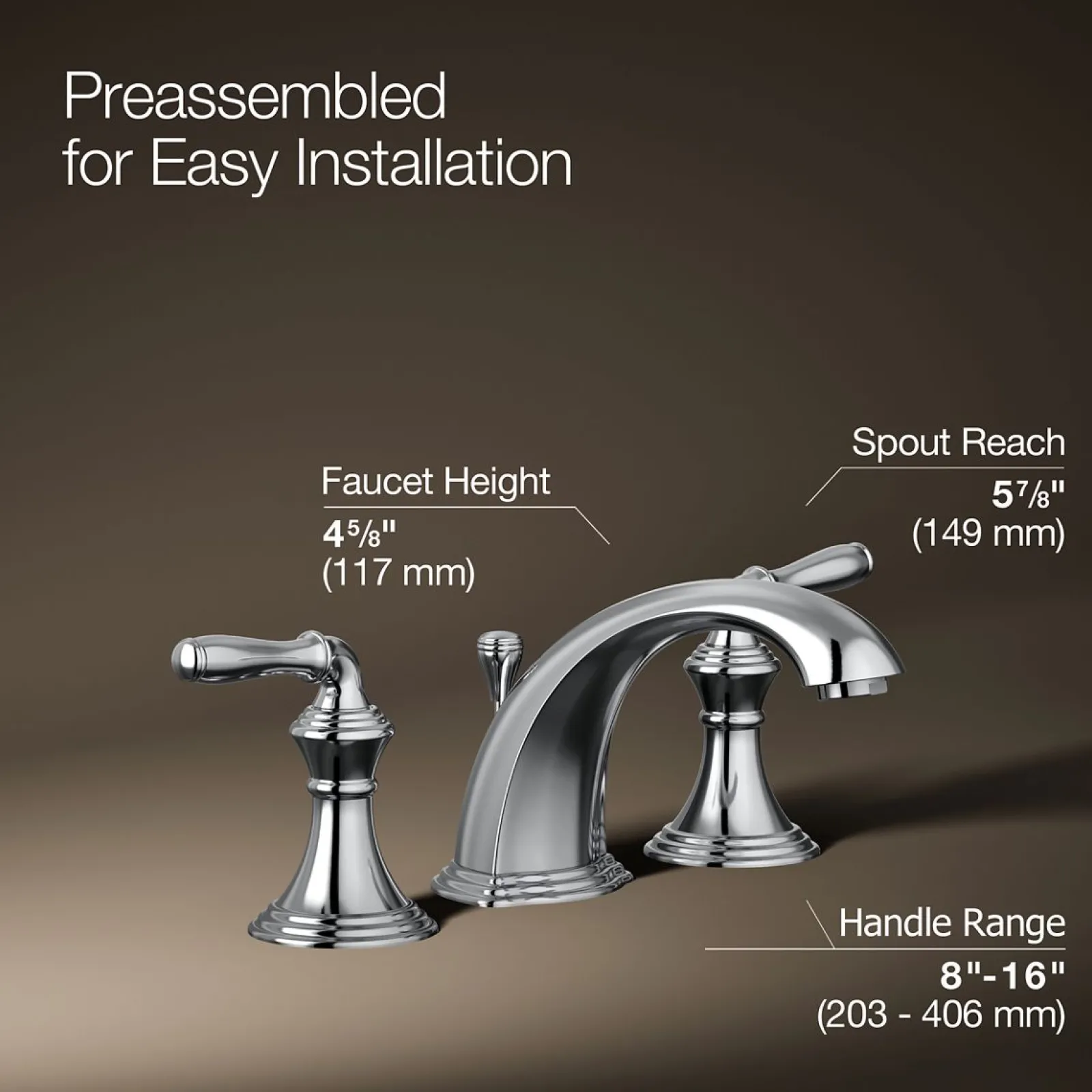 Widespread bathroom sink faucet, 1.2 gpm^Kohler New