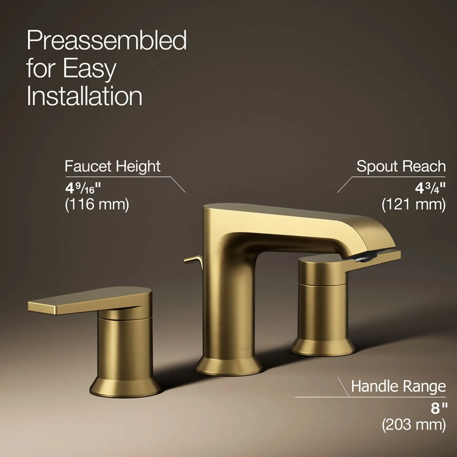 Widespread bathroom sink faucet, 1.2 gpm^Kohler Hot