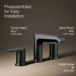 Widespread bathroom sink faucet, 1.2 gpm^Kohler Hot