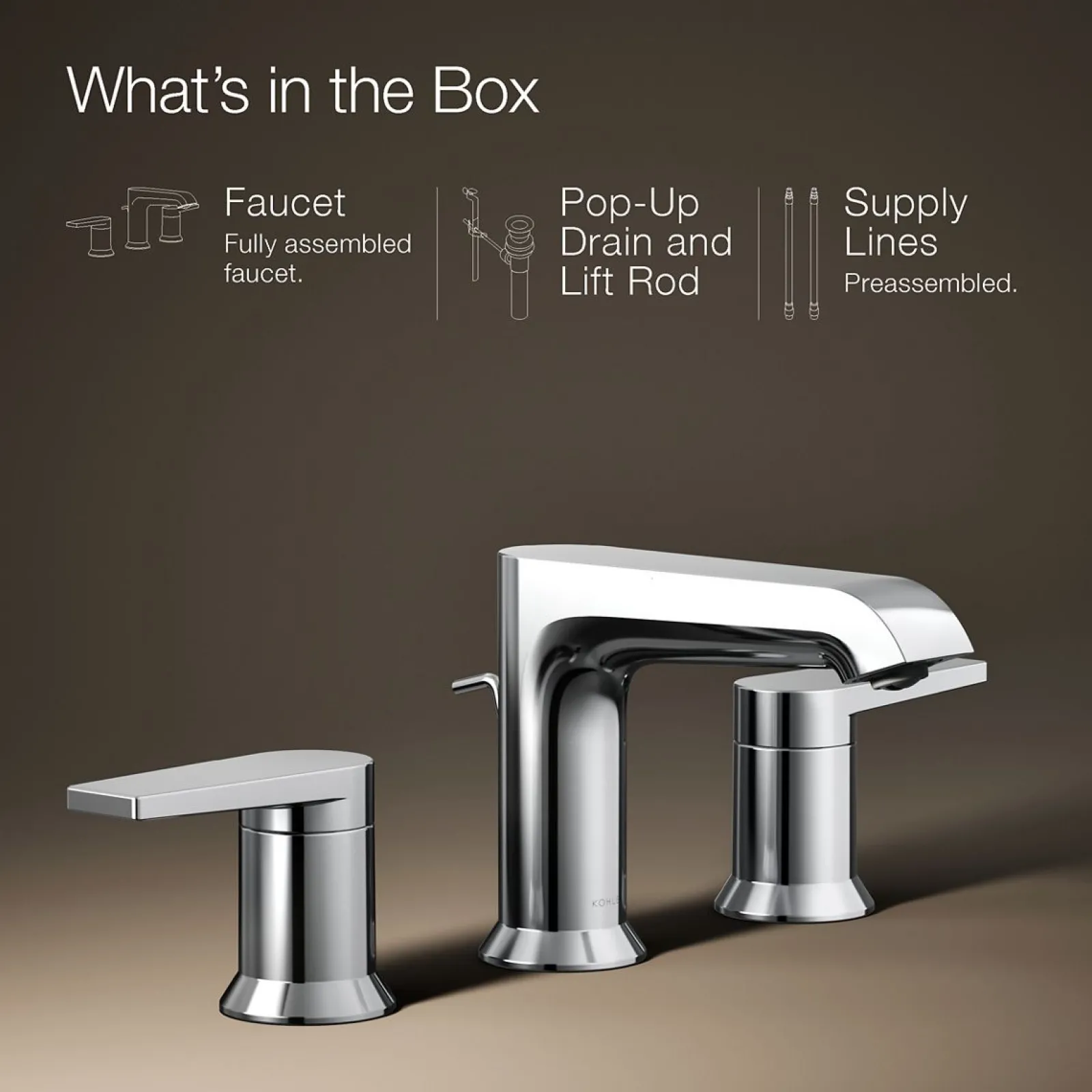 Widespread bathroom sink faucet, 1.2 gpm^Kohler Hot