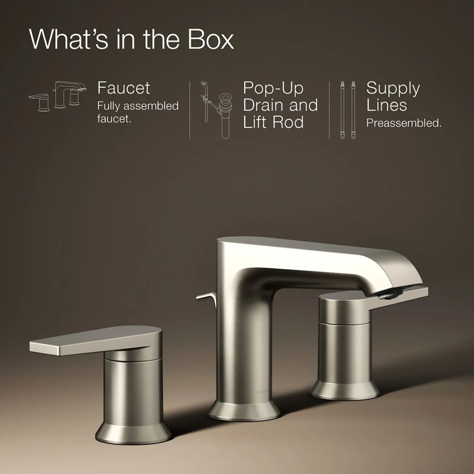 Widespread bathroom sink faucet, 1.2 gpm^Kohler Hot