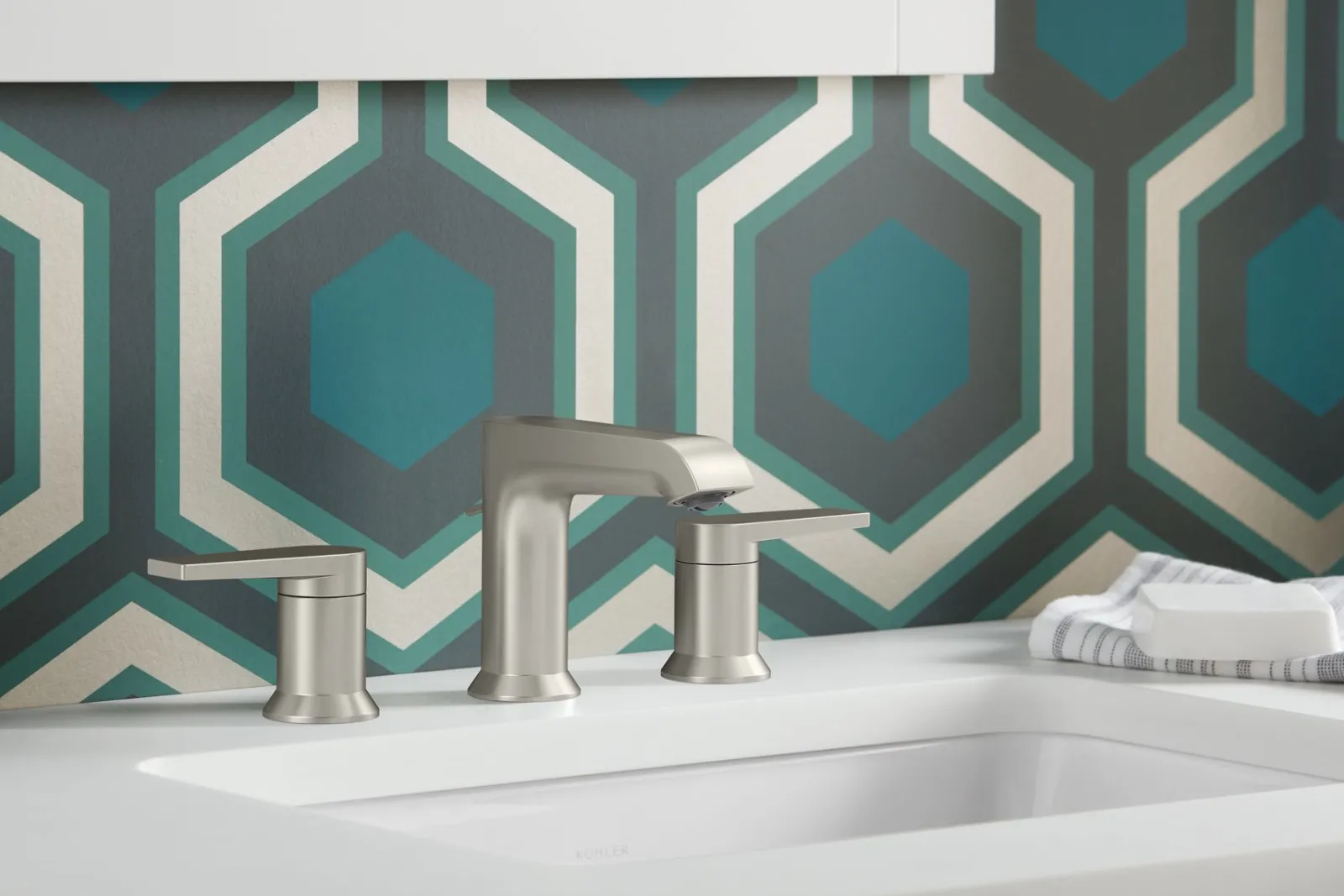 Widespread bathroom sink faucet, 1.2 gpm^Kohler Hot